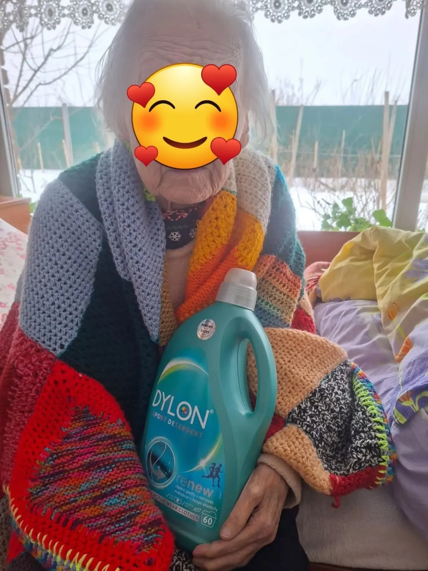 We've received a lovely thank you from our partner Goods for Good.
&nbsp;

'It is not often we get photos and especially such good ones. This woman is a displaced person in Ukraine in the Dnip region with some of your blankets.

As you can see, these
