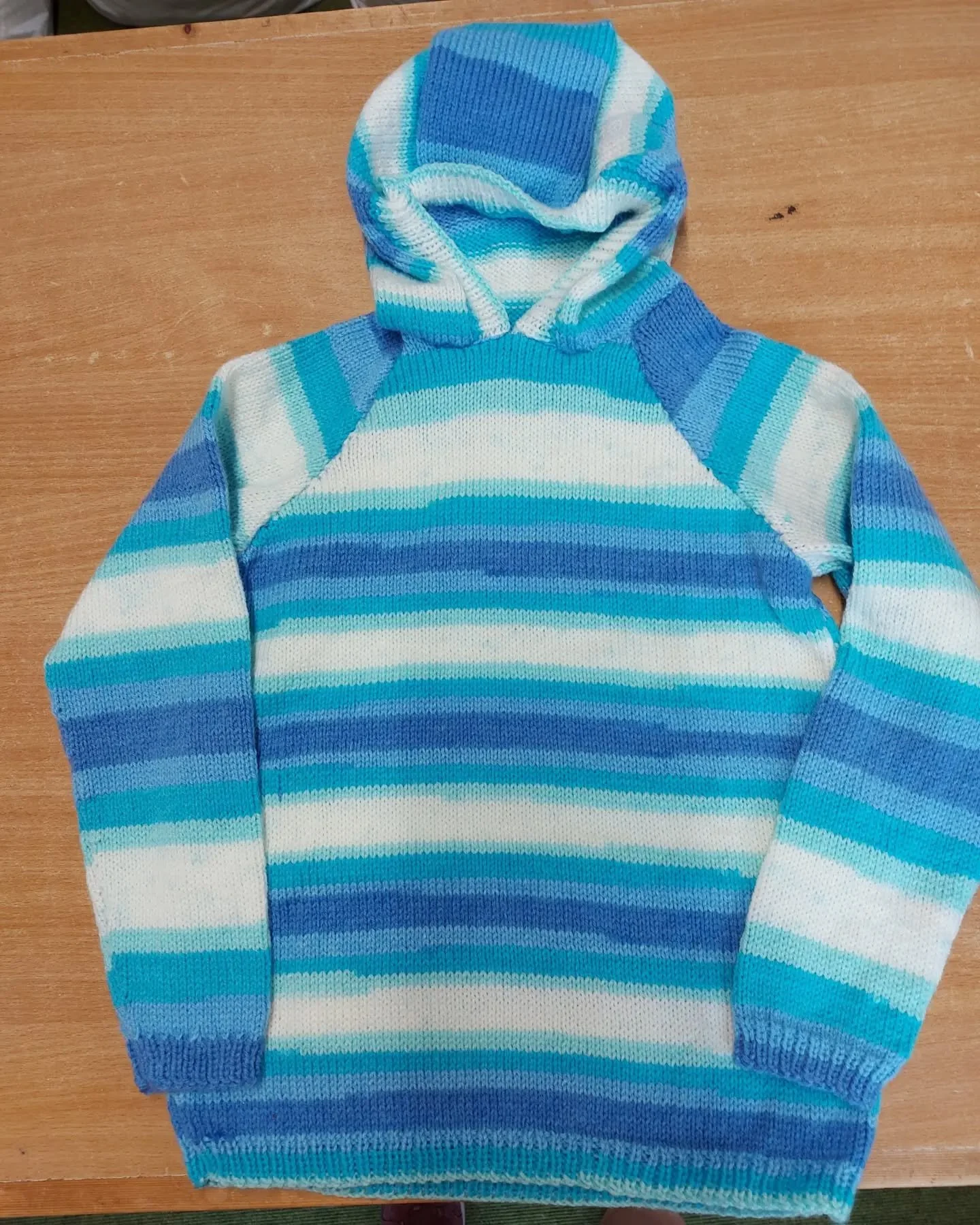 Margaret in Weston-super-Mare has sent us a great selection of jumpers and cardigans. We do love a hoodie here at KFP HQ ...... and just add stripes for the perfect combination. 

In her note, Margaret said that she really enjoyed making the garments