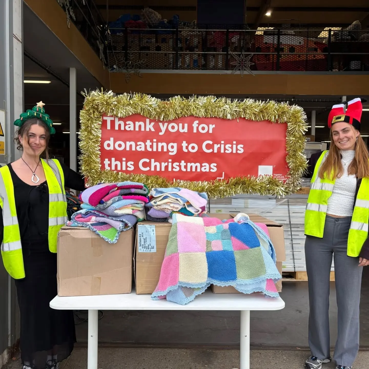 We have received this great photo and a thank you note from Crisis in Canning Town. 

&nbsp;
'Dear Knit for Peace Team,

I hope you&rsquo;re well!

I just wanted to let you know that your generous donation of blankets and knitting needles have arrive