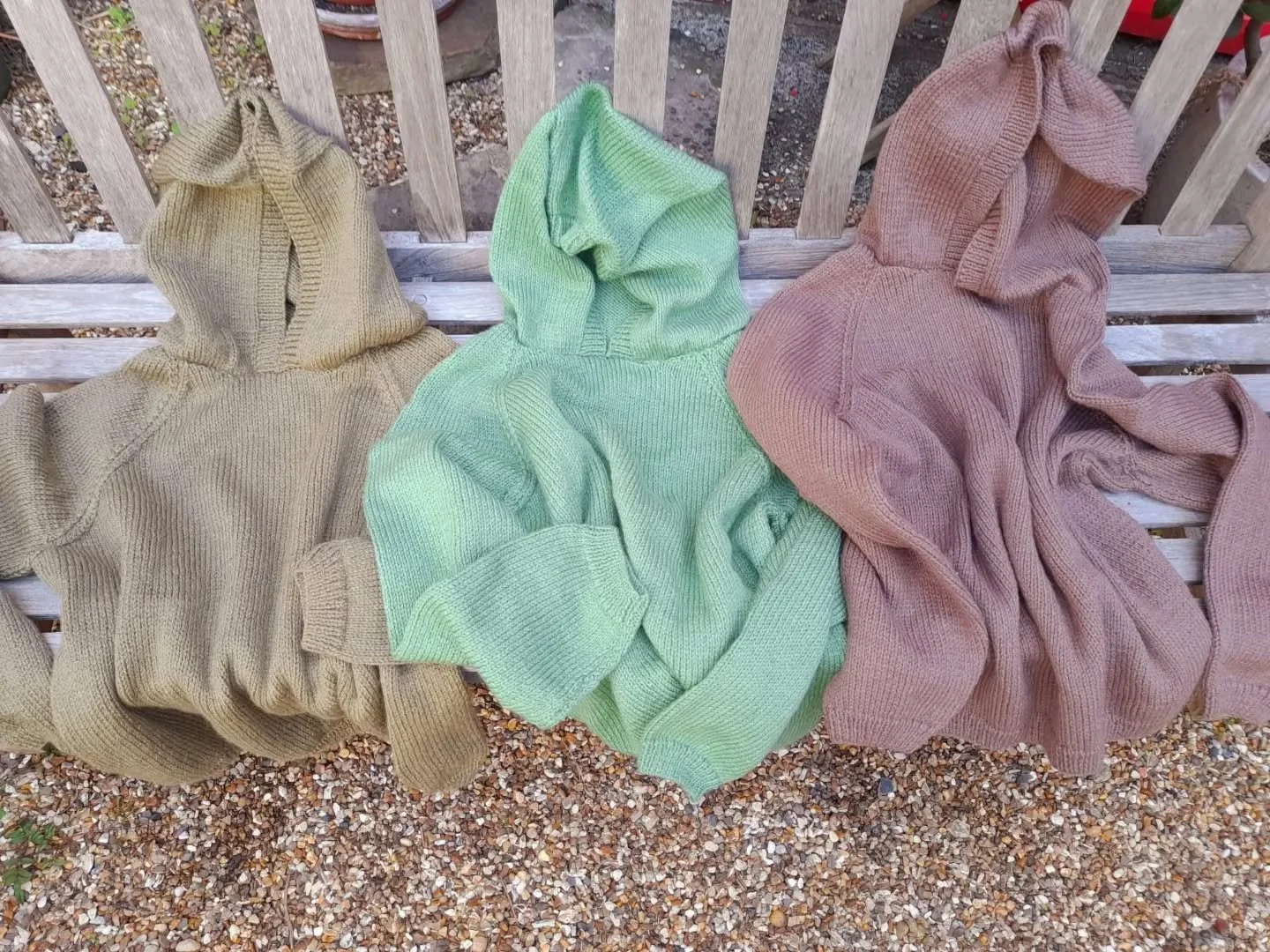 Alison in St Albans has sent us these skilfully knitted hoodies.  Good sizes in neutral colours, these make the perfect gift for someone needing a bit of a woolly hug when the weather turns cooler. 

Thank you, Alison. 

These are our Knit of the Day