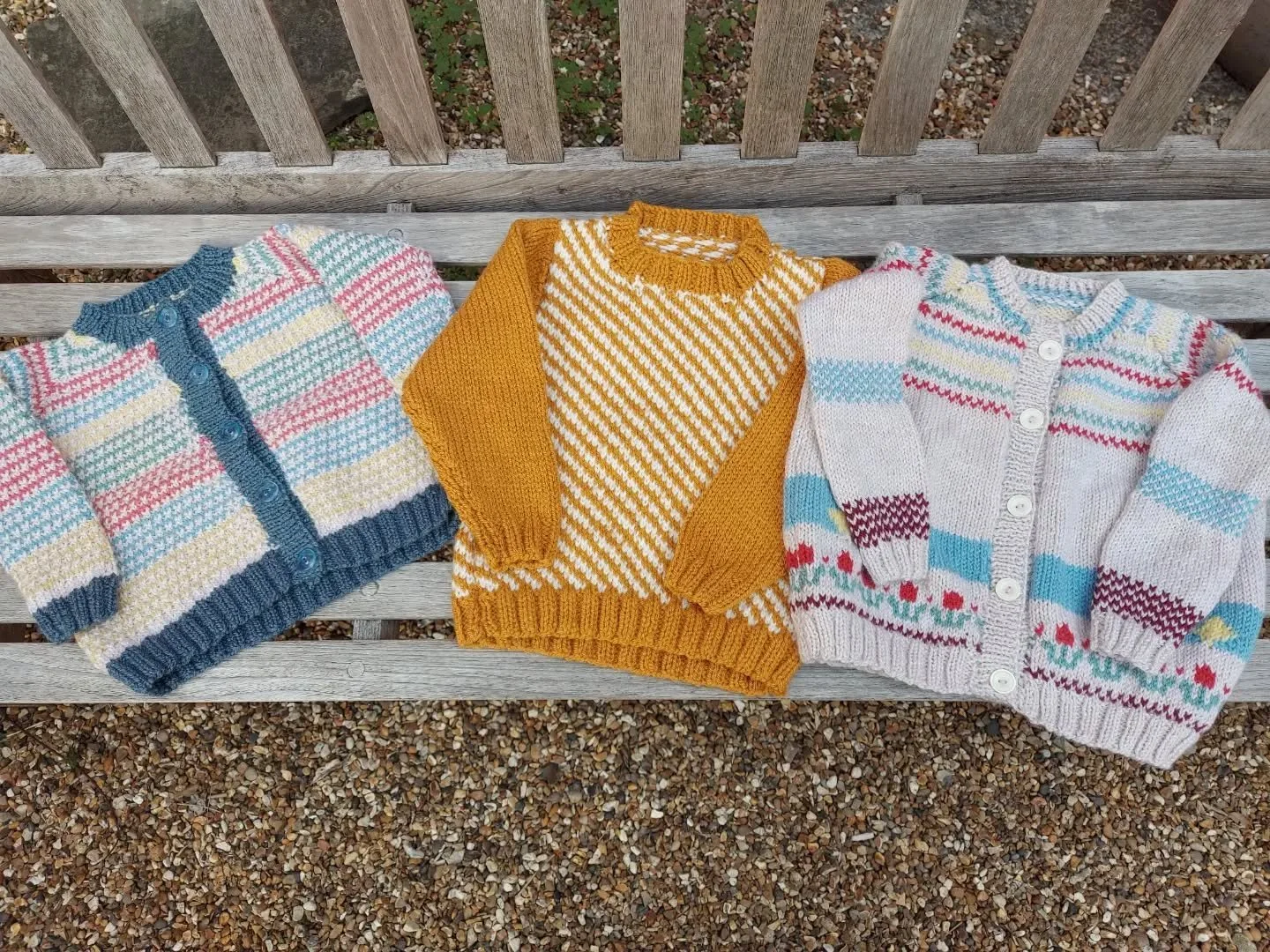 Rachel in Christchurch sent us a delightful collection of jumpers and cardigans. We love the geometric colourwork and who doesn't love a little row of flowers?!

Thank you, Rachel. These are our Knit of the Day!

#knitoftheday #handknitting #knitting