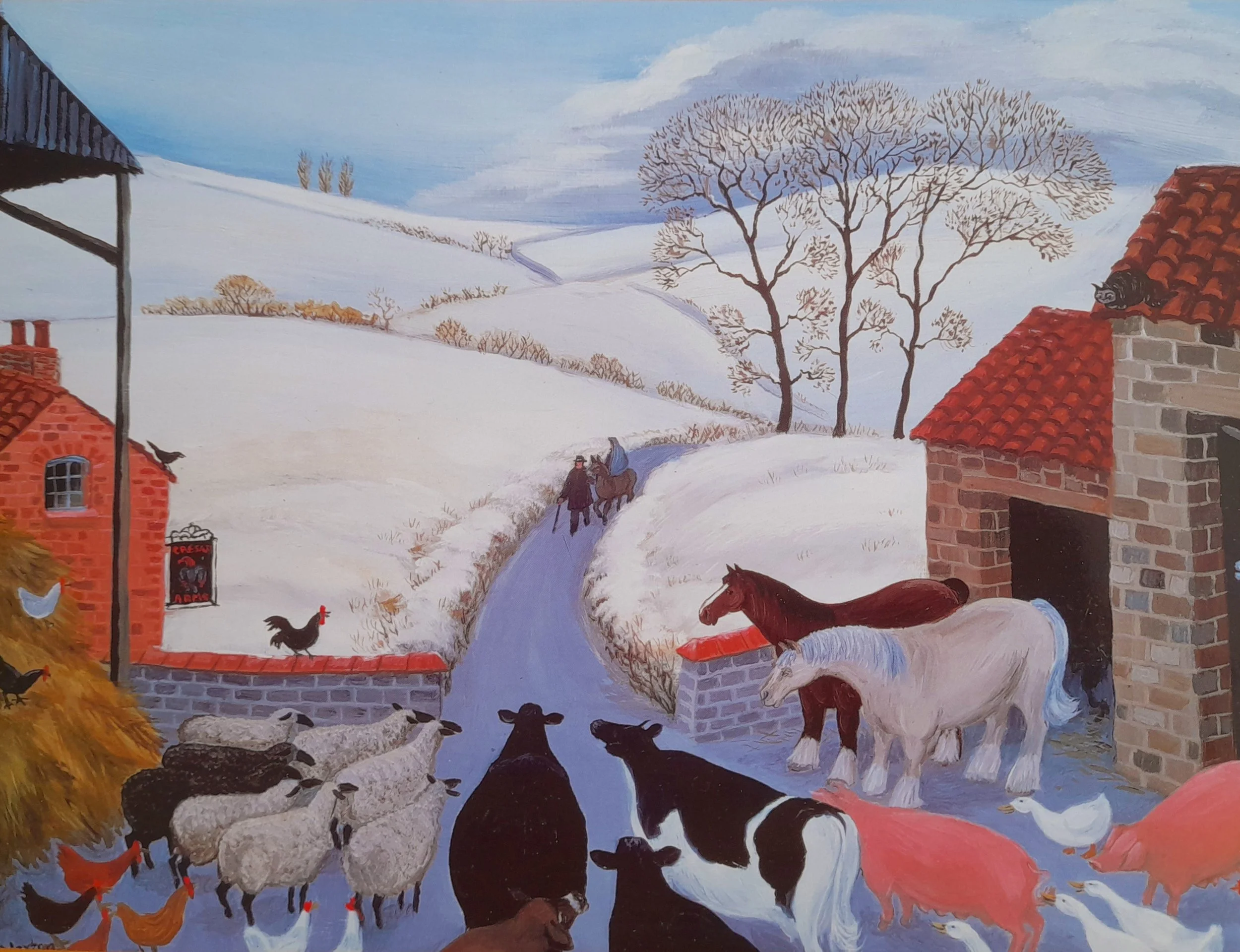 BAC1 No Room at the Inn pack of 5 large Christmas Cards Buy a Cow