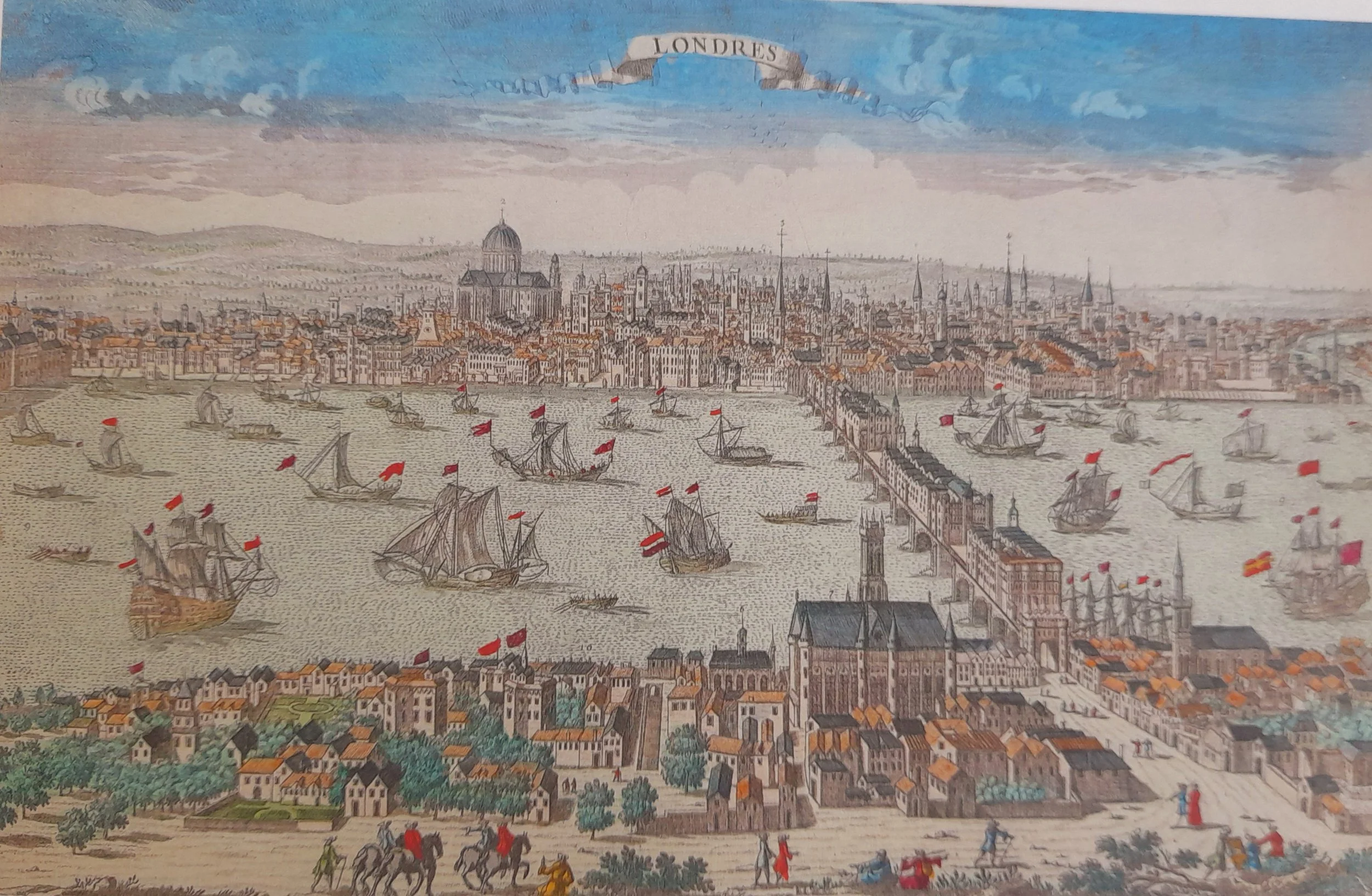 MDU9 Londres A view of the Thames pack of 10 medium Christmas Cards Museum Development