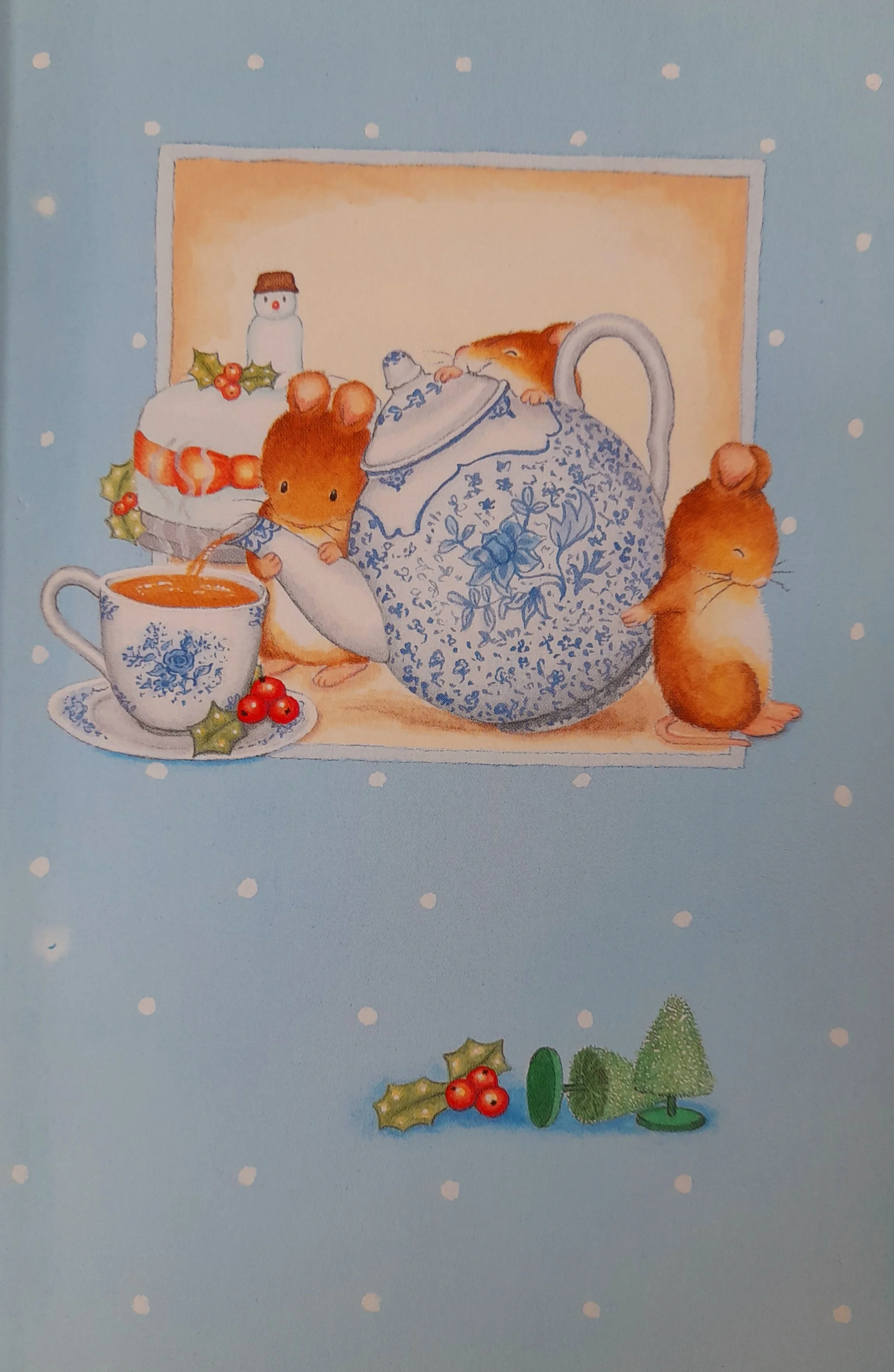 KFP8 Christmas Tea Time pack of 10 Blank Greetings Cards medium