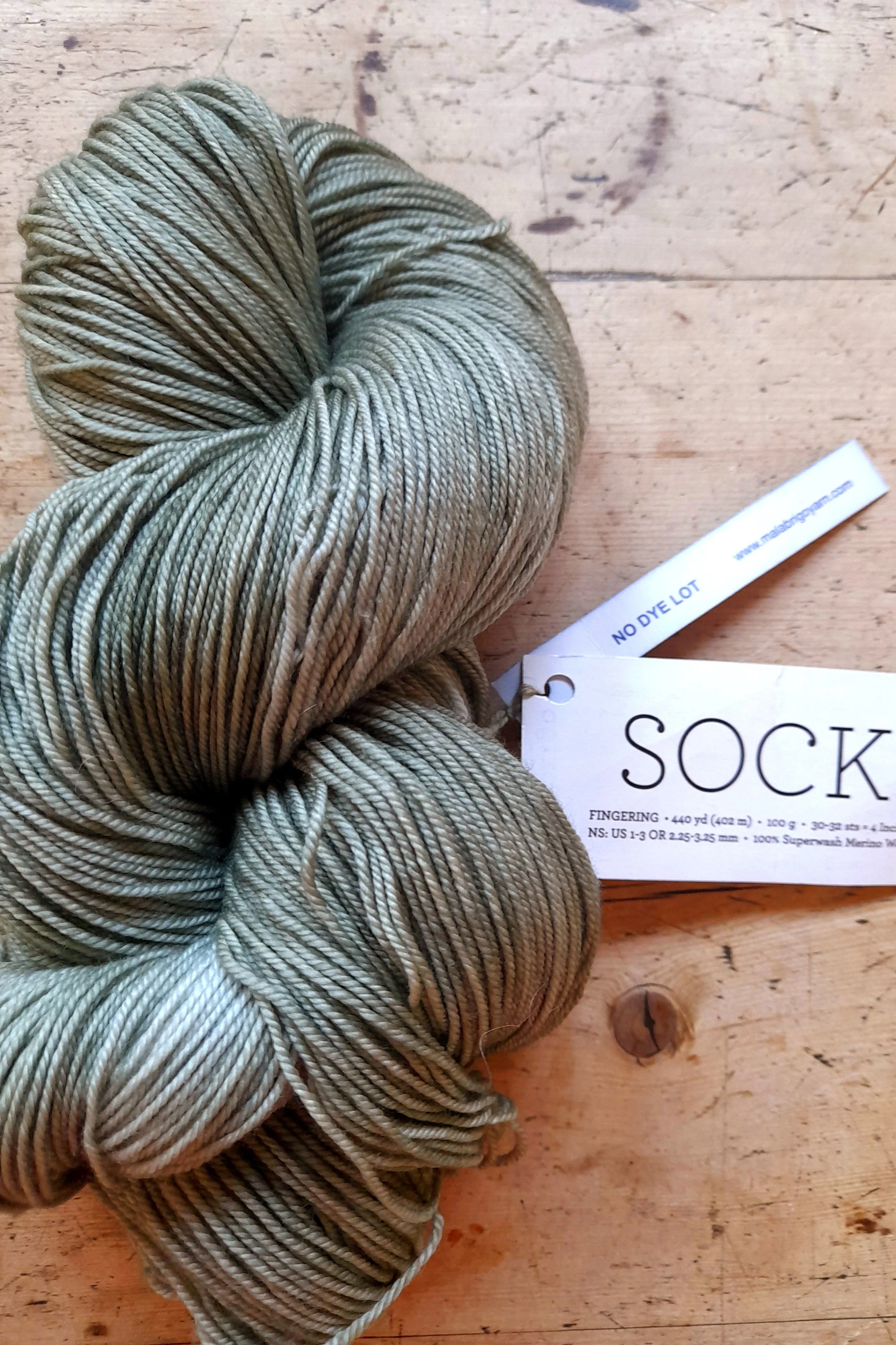 Malabrigo Sock Yarn 100% Superwash Merino Jasmine 100g