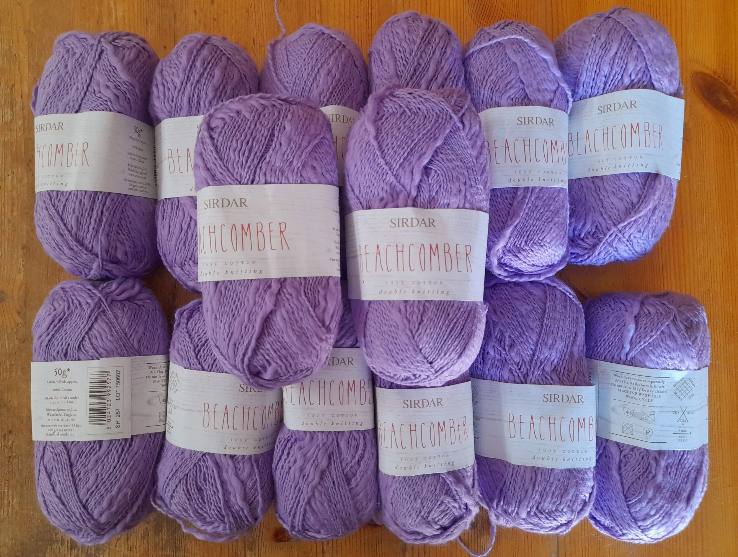 Sirdar Beachcomber DK Double Knit 100% Cotton in Lavender 700g.