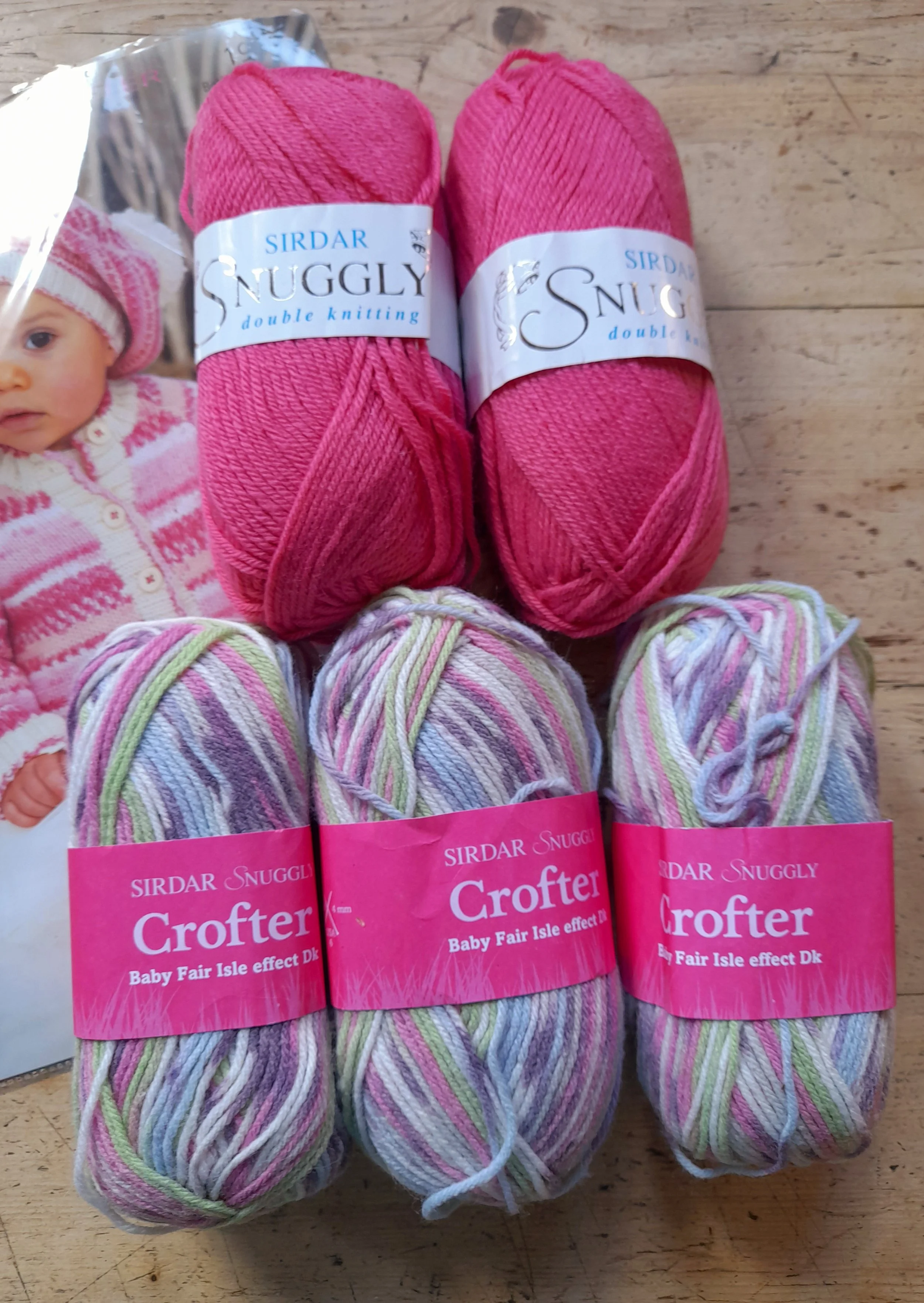 Sirdar Snuggly and Sirdar Crofter Baby DK double knit 250g