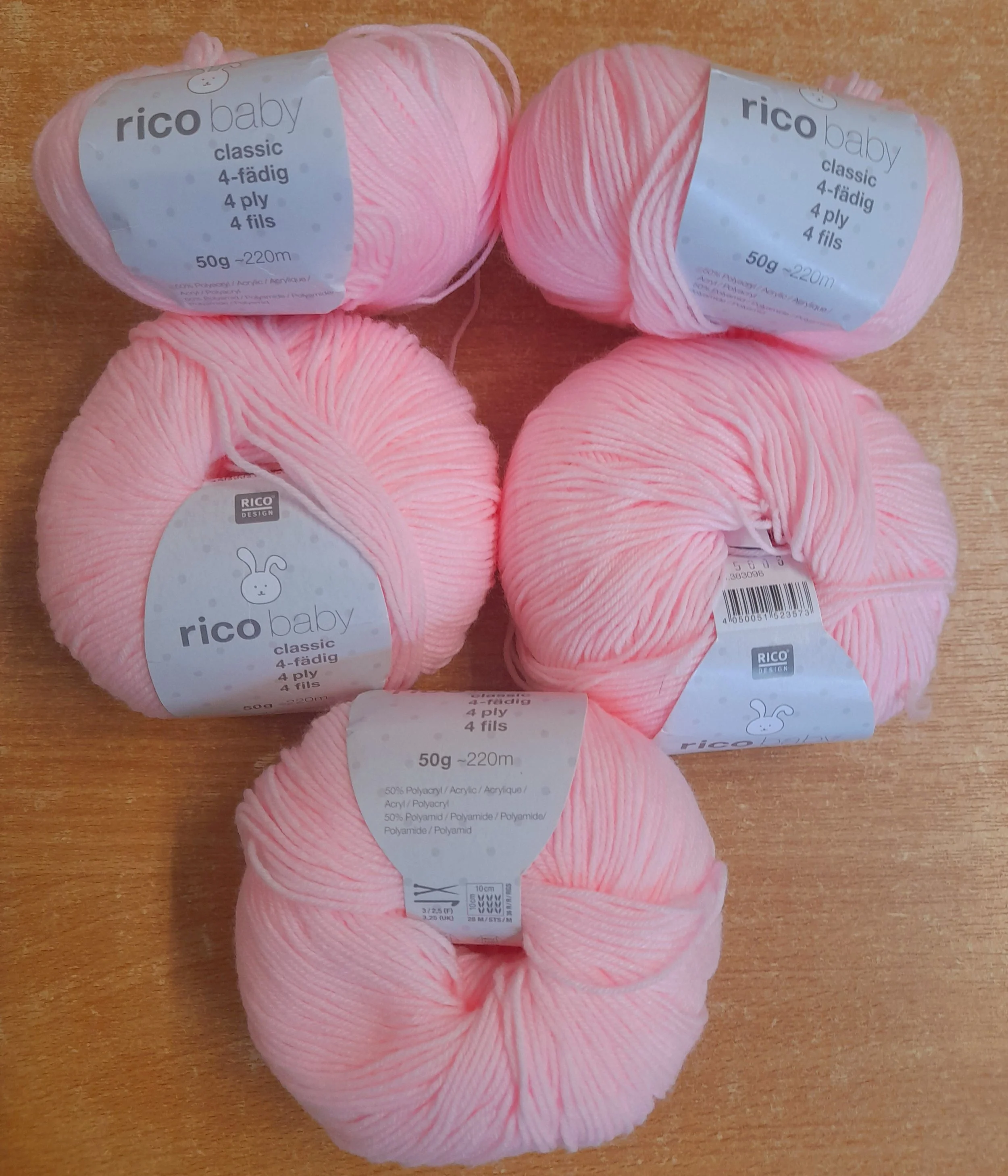 (58) Rico Baby Classic 4 ply in pink 250g