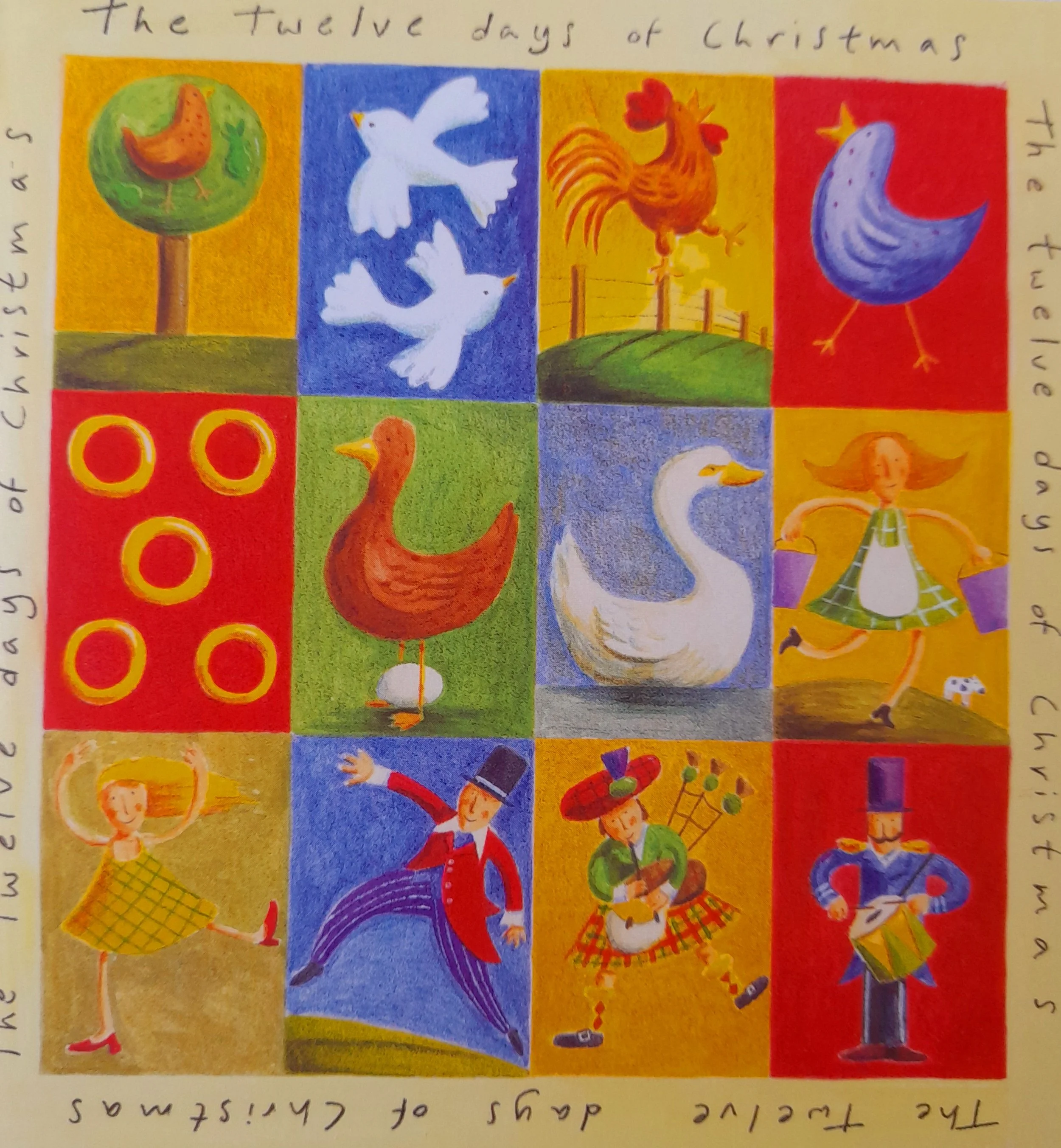 CH2 Twelve Happy Days pack of 10 small Christmas Cards Christmas Hamper