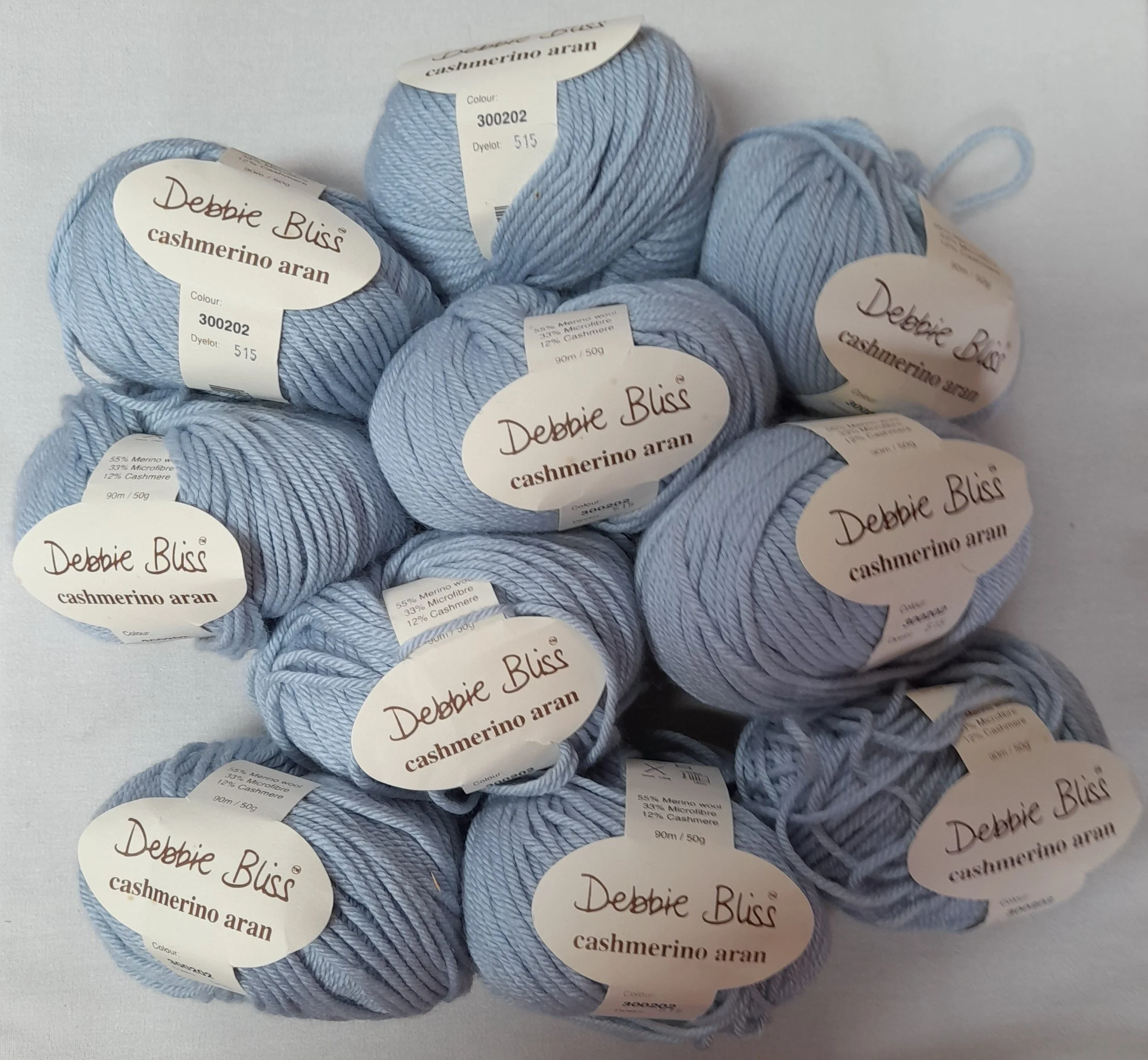 Debbie Bliss Cashmerino Aran blue grey 500g