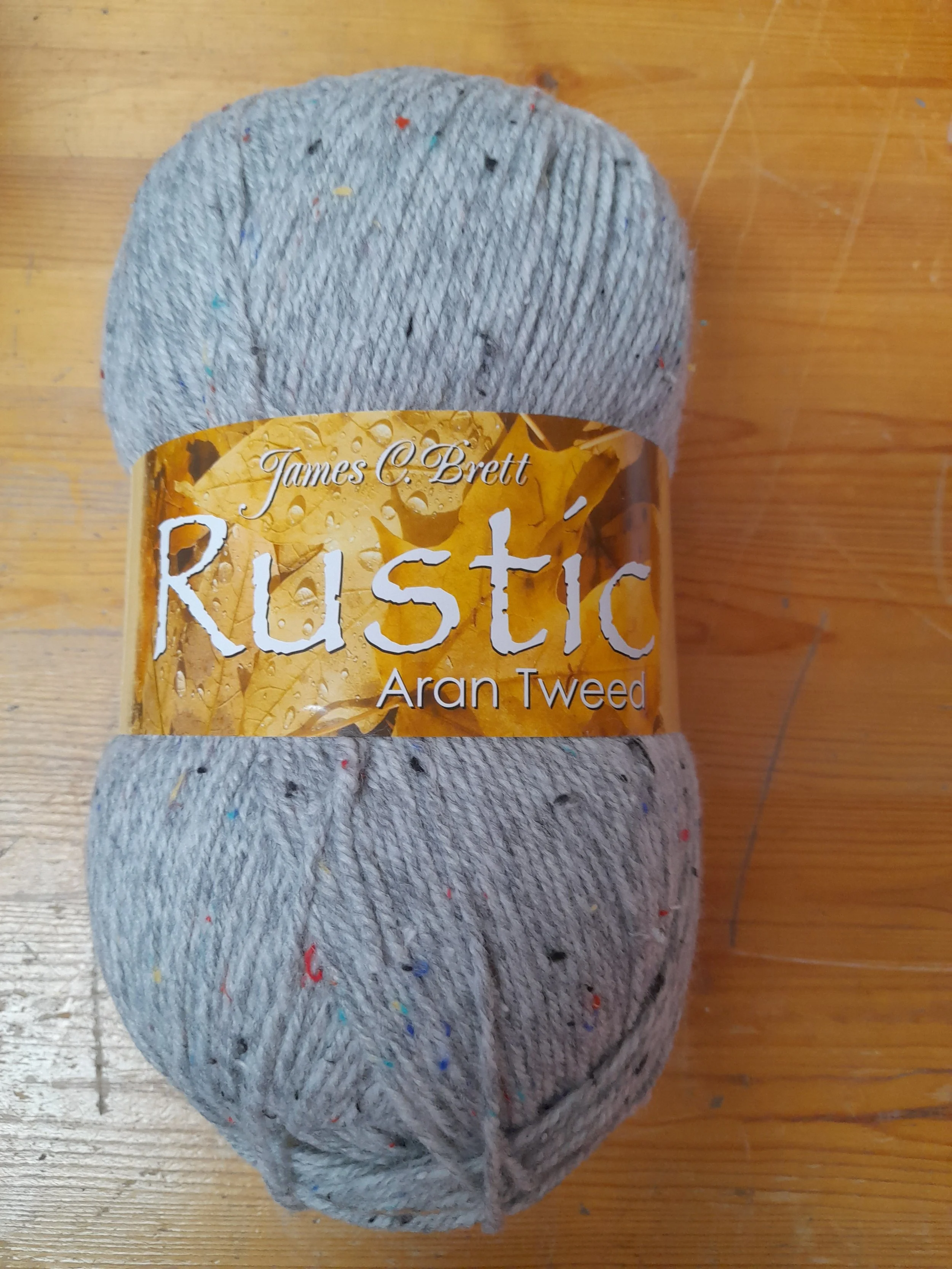 James Brett Rustic Aran Tweed with Wool in grey 400g