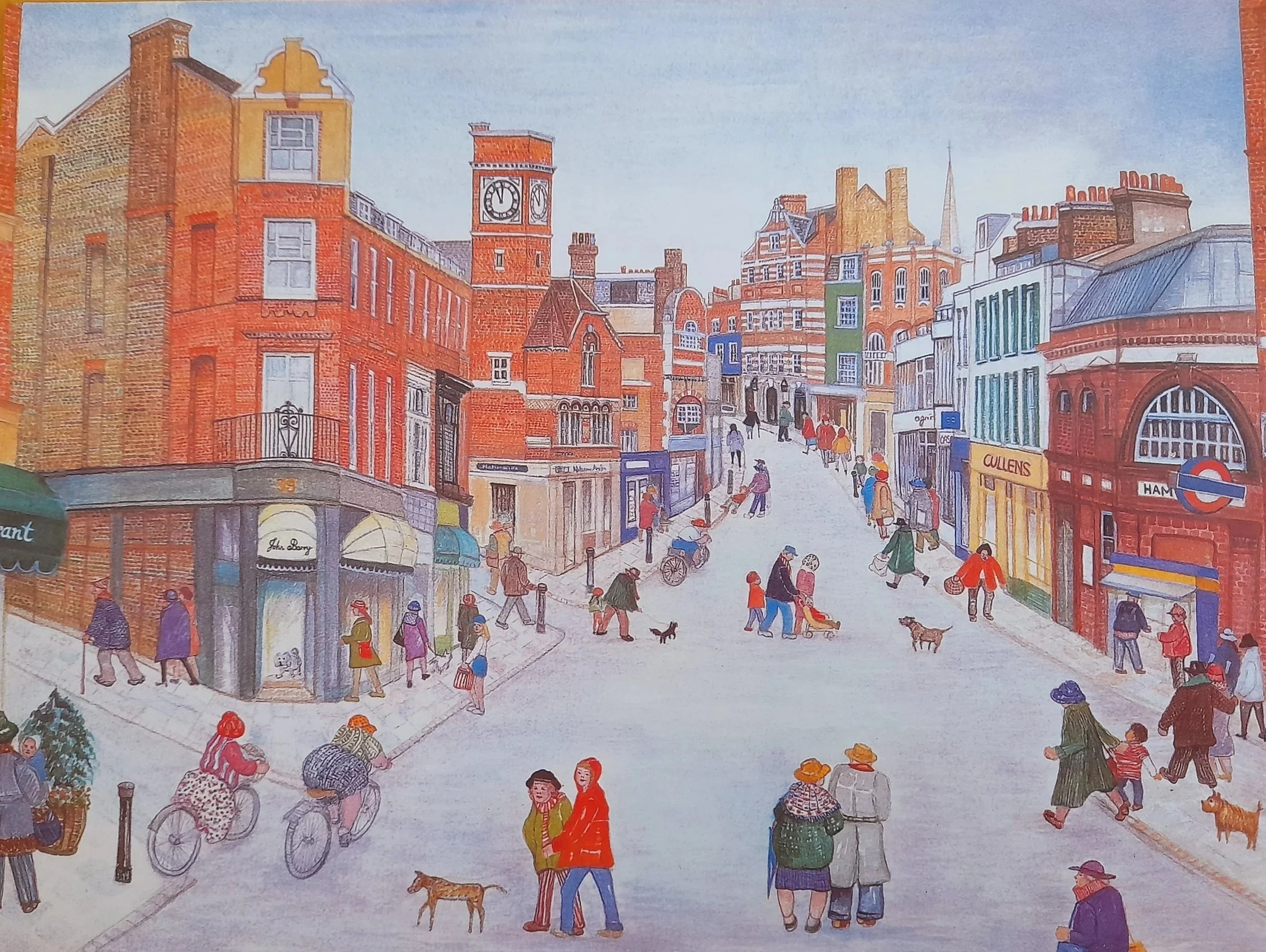 Hampstead Village pack of 5 large blank Greetings Cards