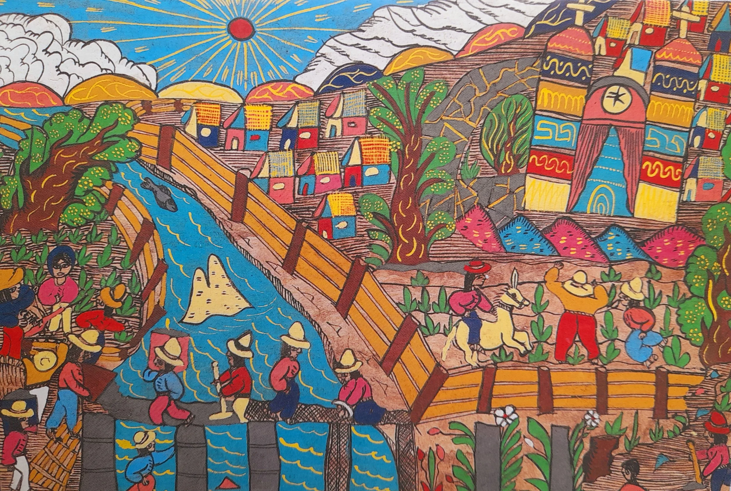 Mexican Village pack of 10 Blank Greetings Cards