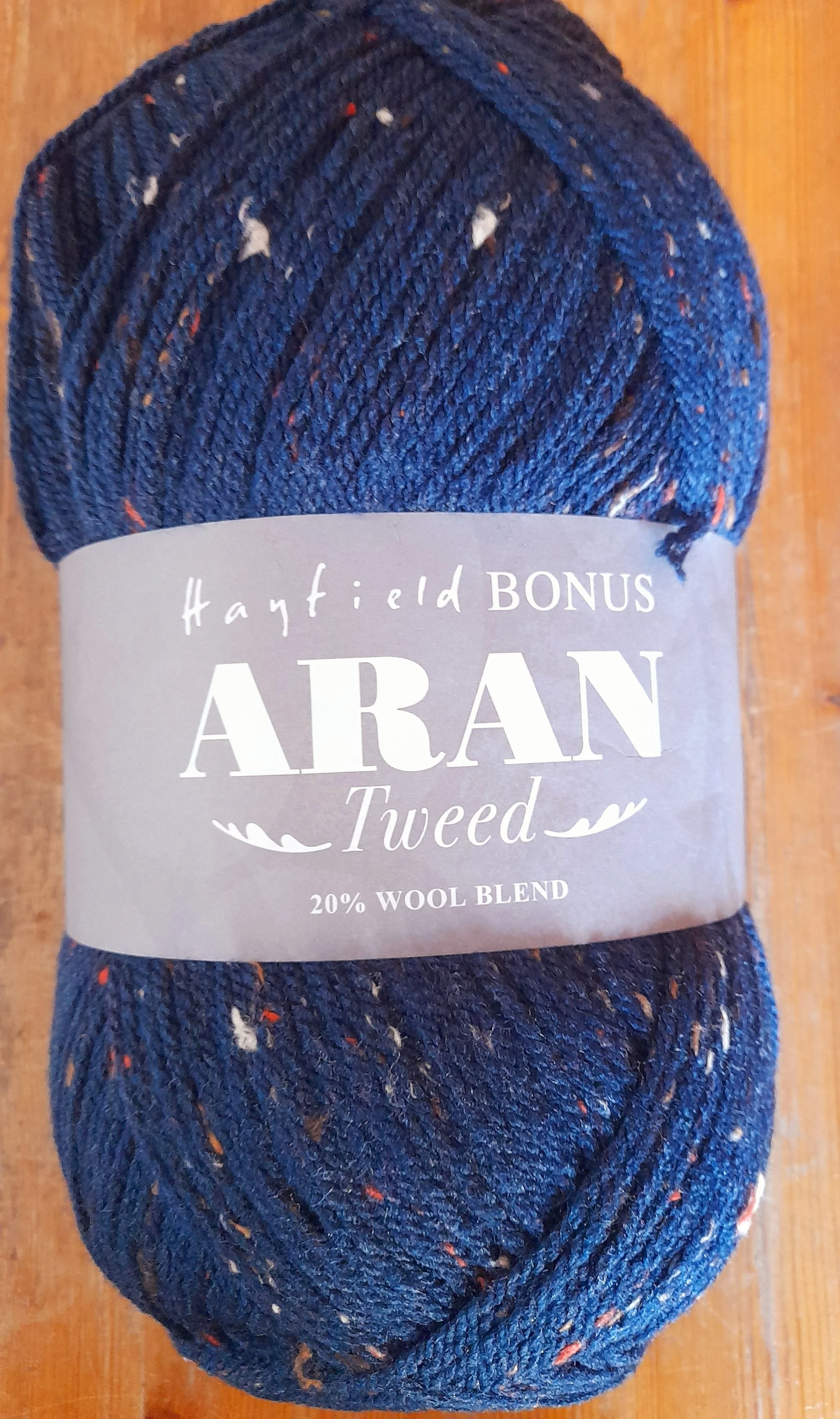 Hayfield Bonus Aran Tweed with 20% Wool blend in navy 400g