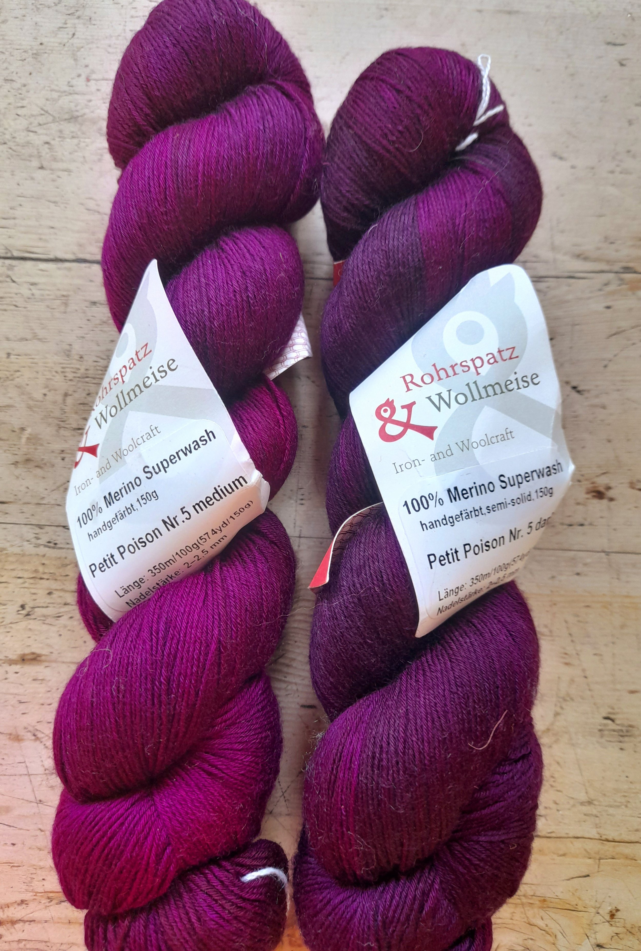 Rohrspatz Wollmeise Merino Superwash Petit Poison 4 ply lace weight 300g