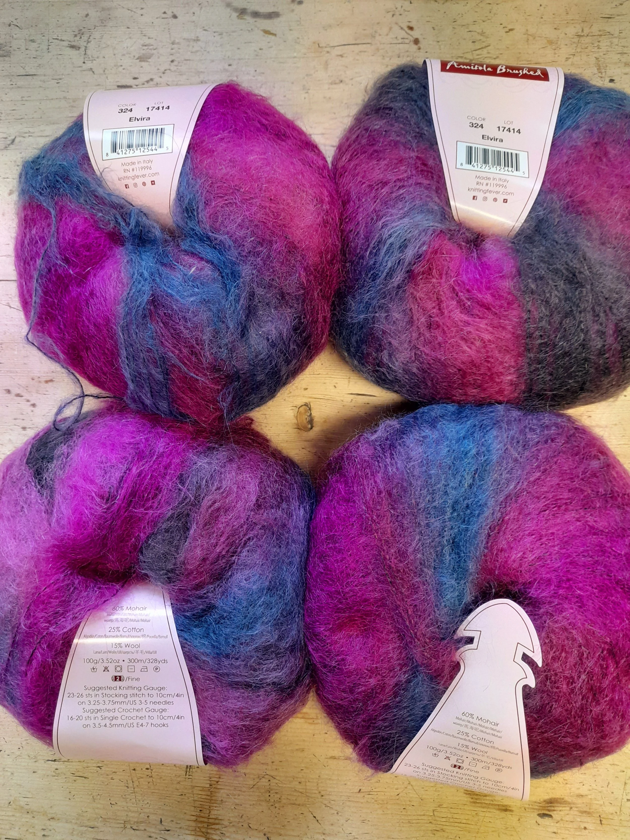 Louisa Harding Amitola Brushed Mohair Blend 400g.