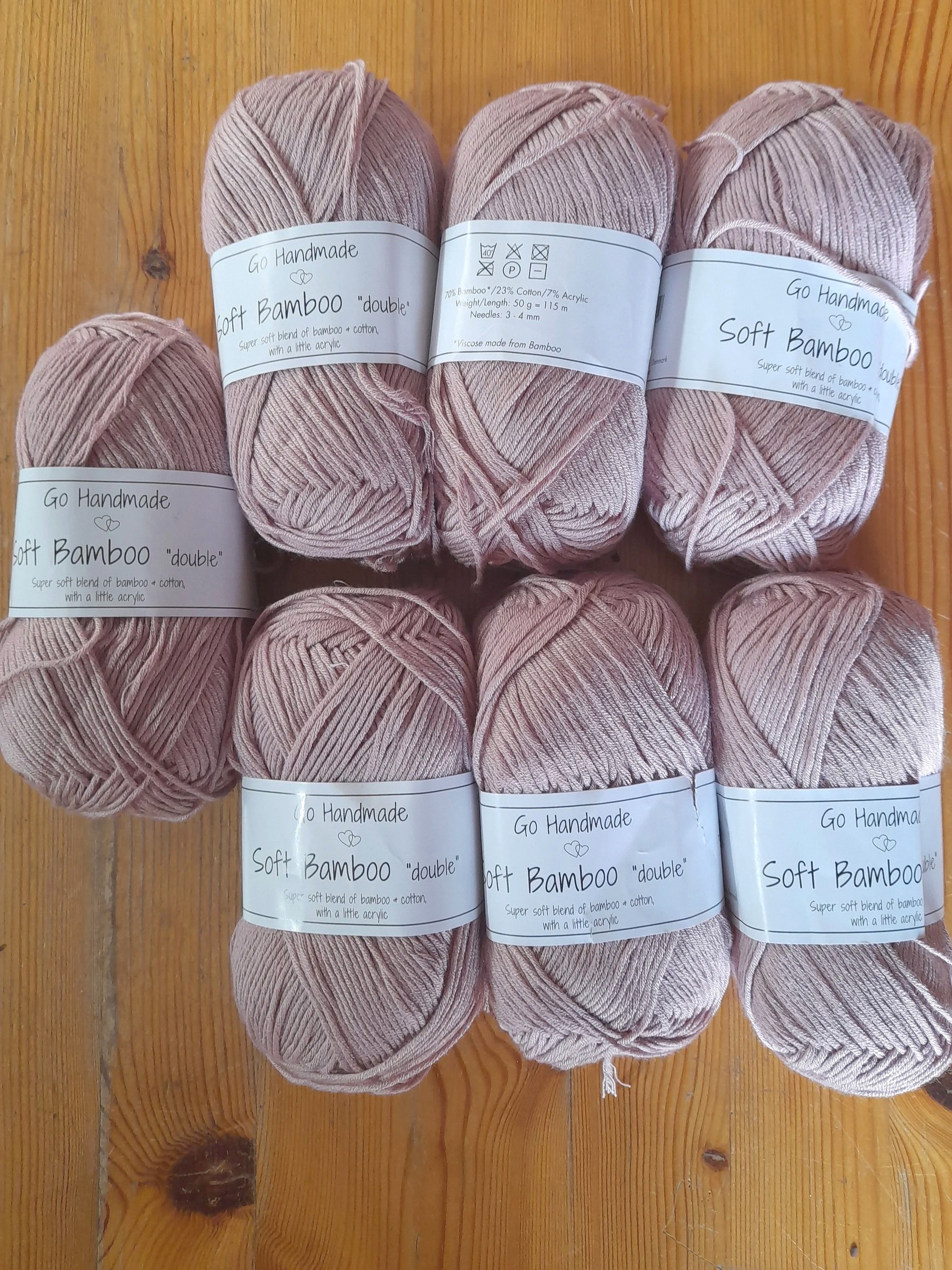 Go Handmade Soft Bamboo Double in Vintage Rose 350g