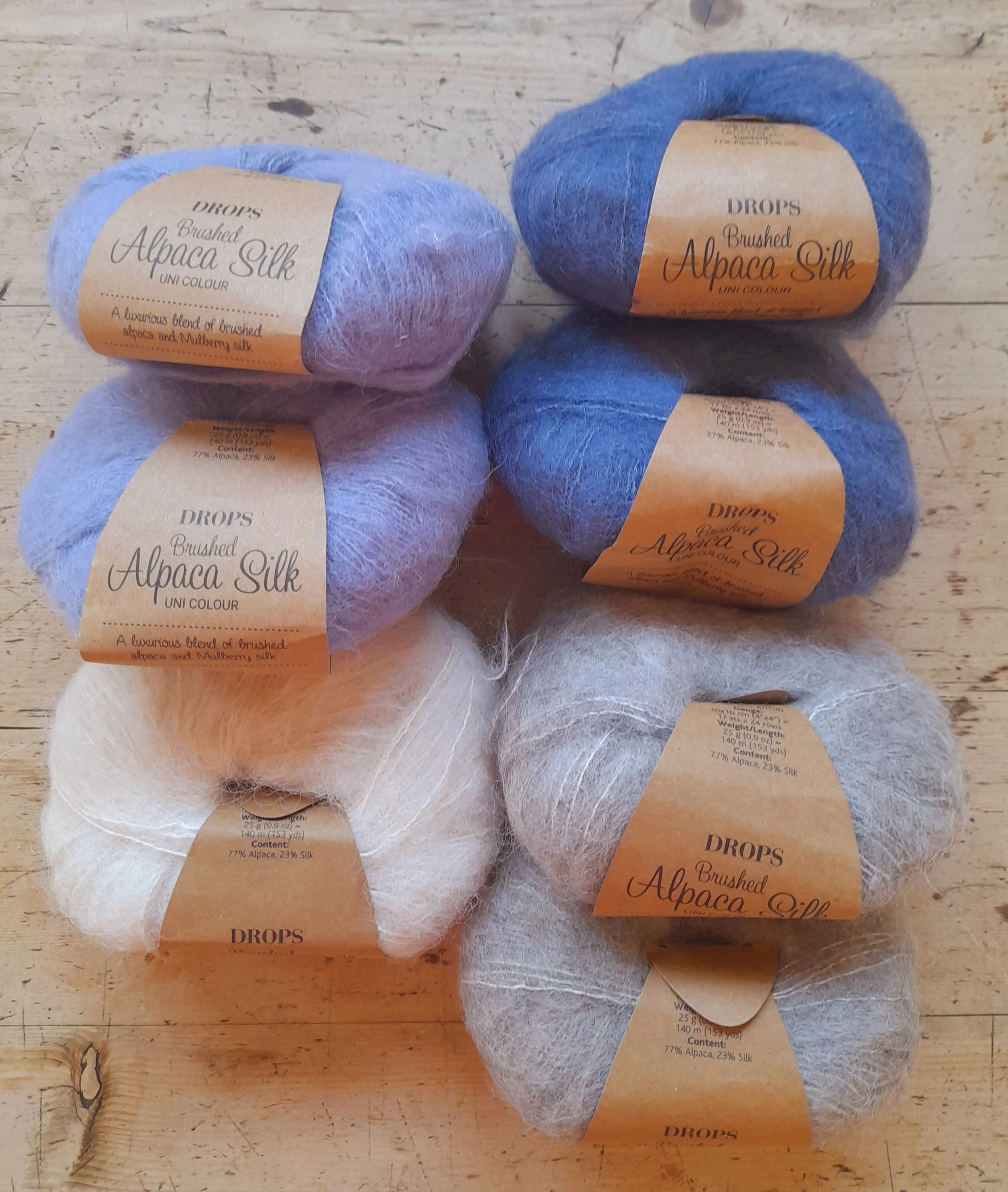 Drops Brushed Alpaca Silk Unicolour Aran weight mixed colours 175g