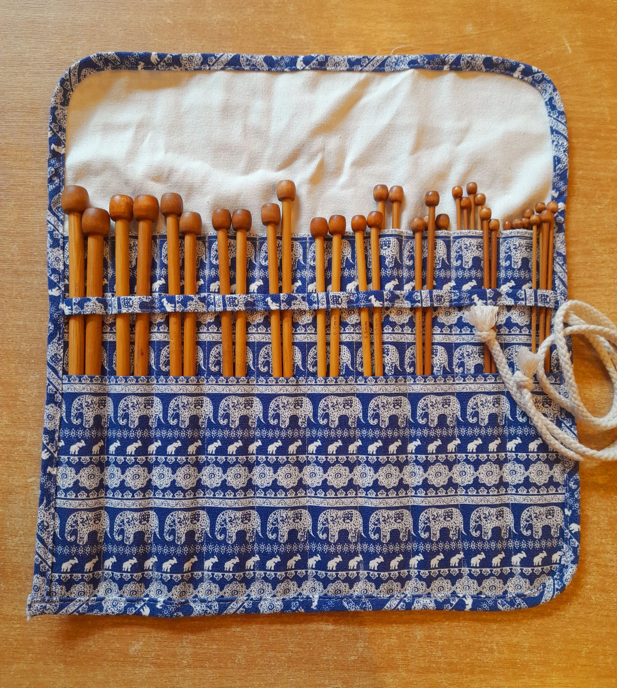 Aeelike cotton Knitting Needle Roll with a set of needles