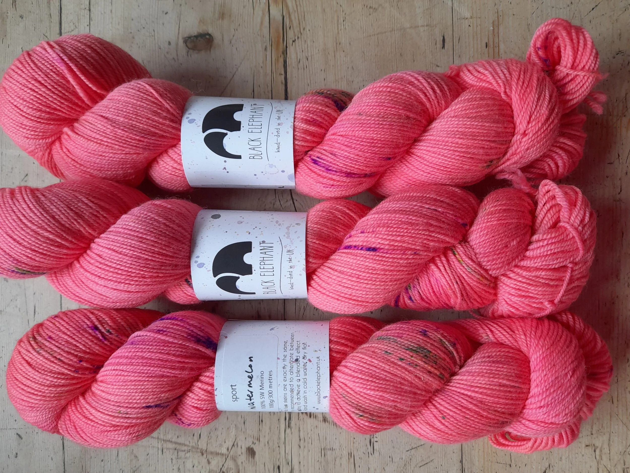 Black Elephant hand dyed Sports weight 300g