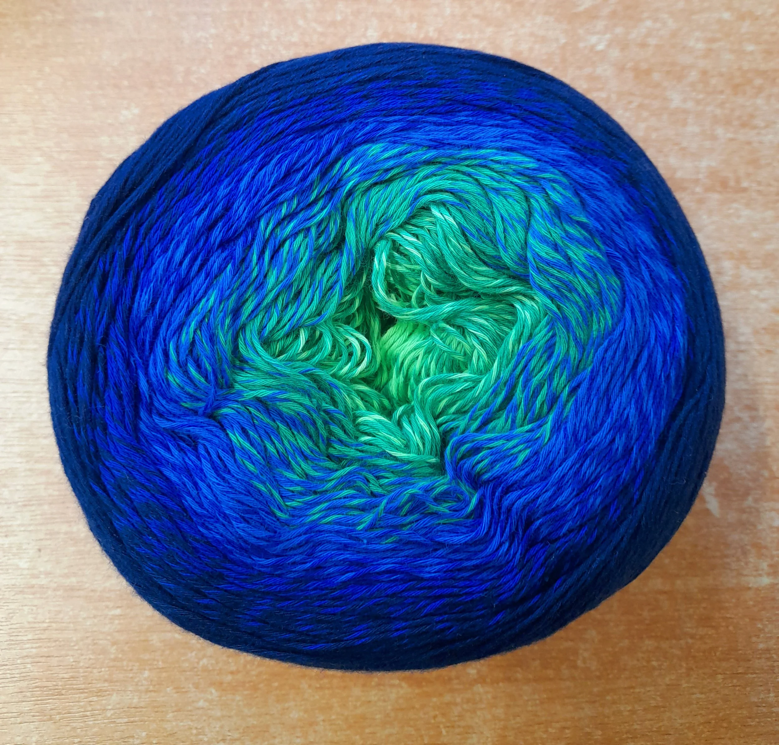 (2) Cotton King Sultan Deluxe cotton cake lace weight blue green 250g