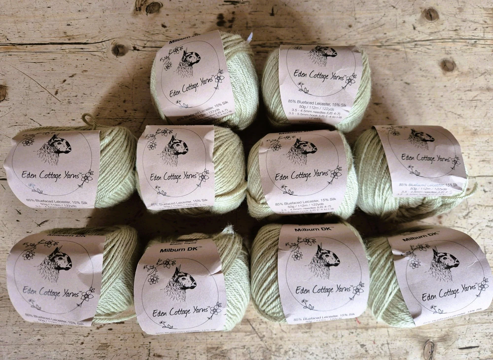Eden Cottage Yarn Milburn Silk blend DK Double Knit 500g