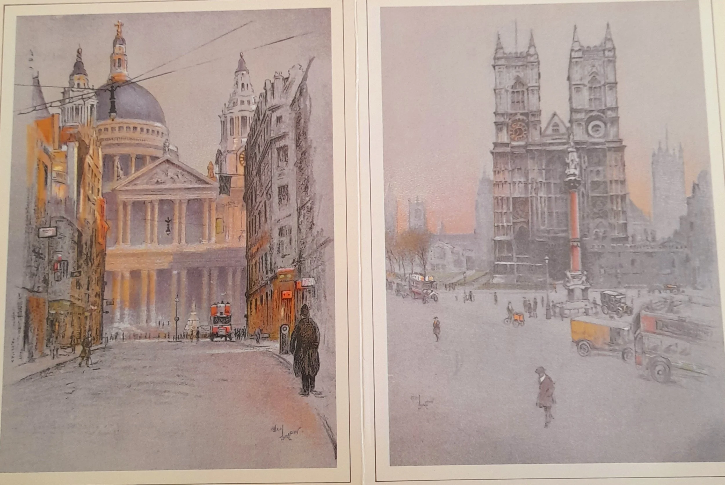 London Town pack of 5 large double sided blank Greetings Cards