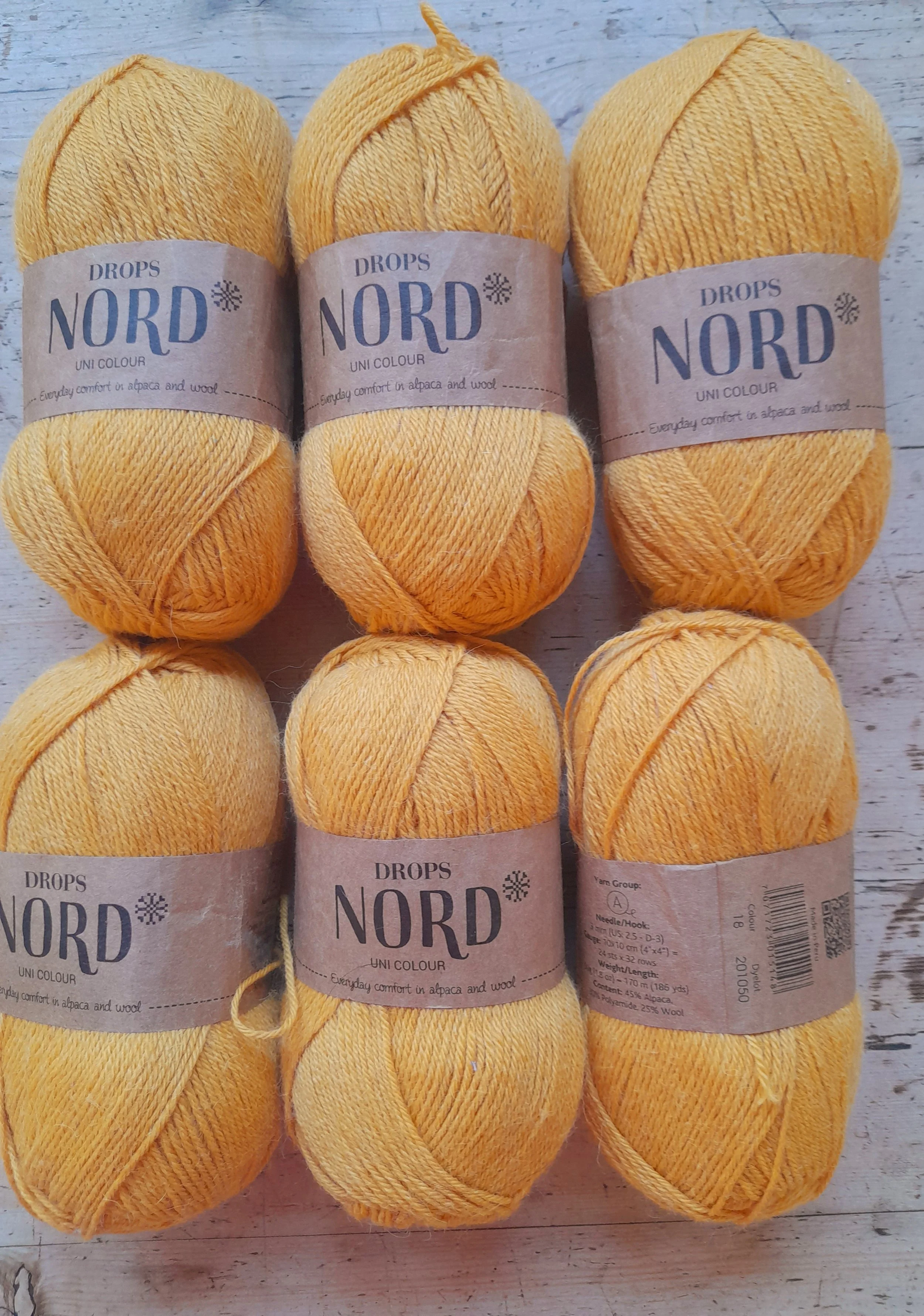 Drops Nord Uni Colour wool alpaca blend yarn 4 ply 300g