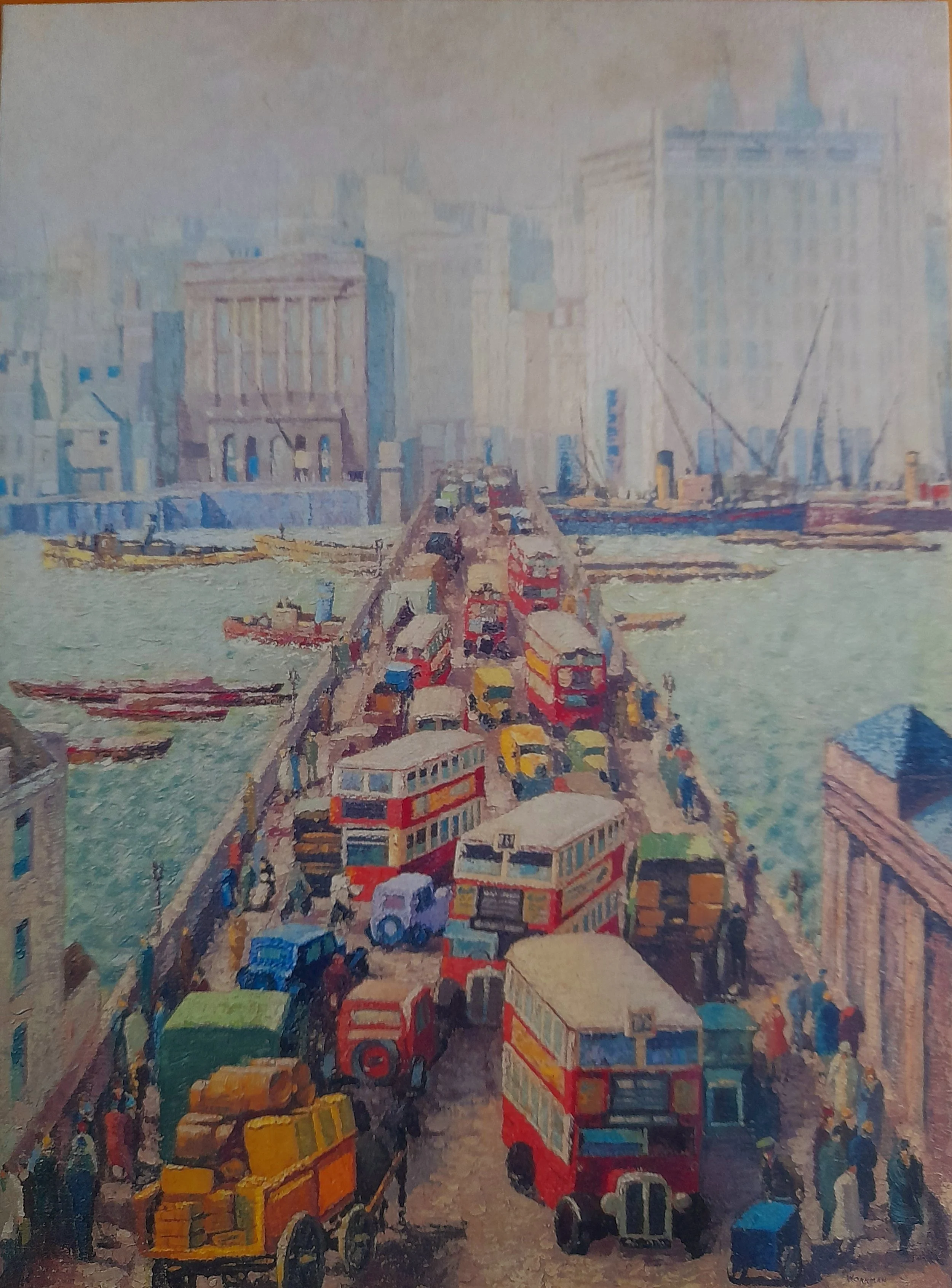 Chaos on London Bridge pack of 5 large blank greetings cards