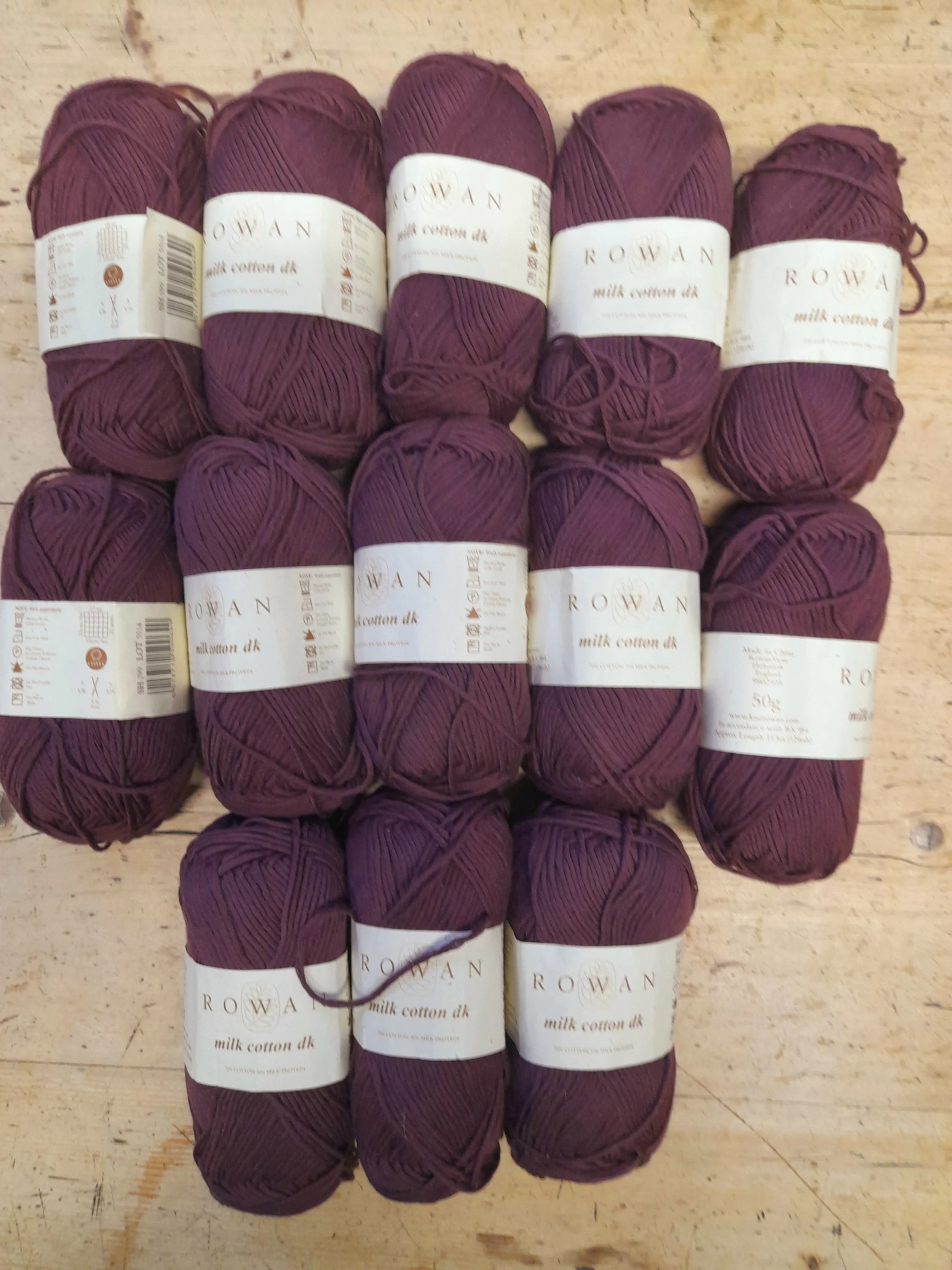 Rowan Milk Cotton DK Double Knit in burgundy 750g