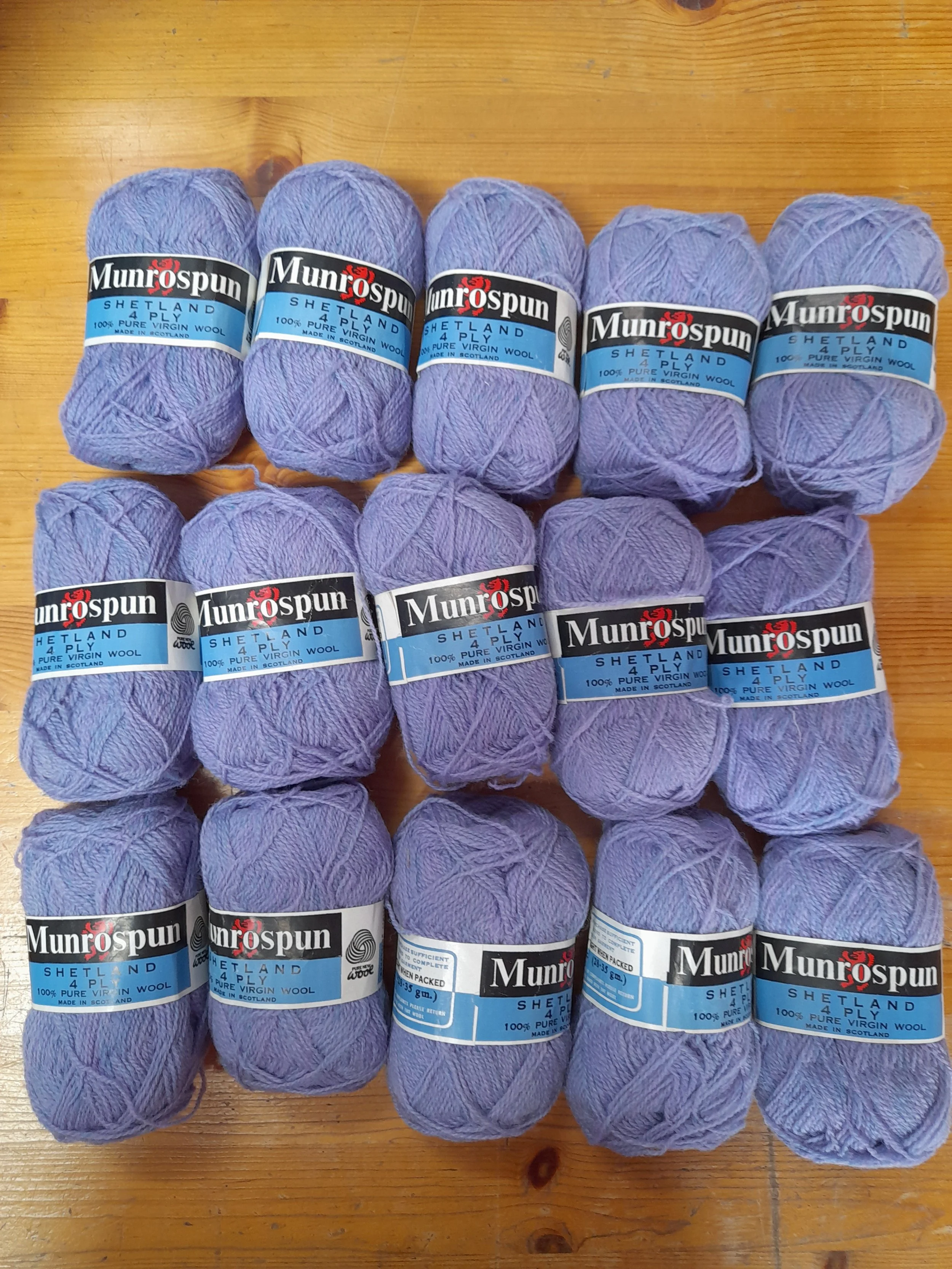Munrospun Shetland Wool 4 ply vintage yarn in lavender 425g