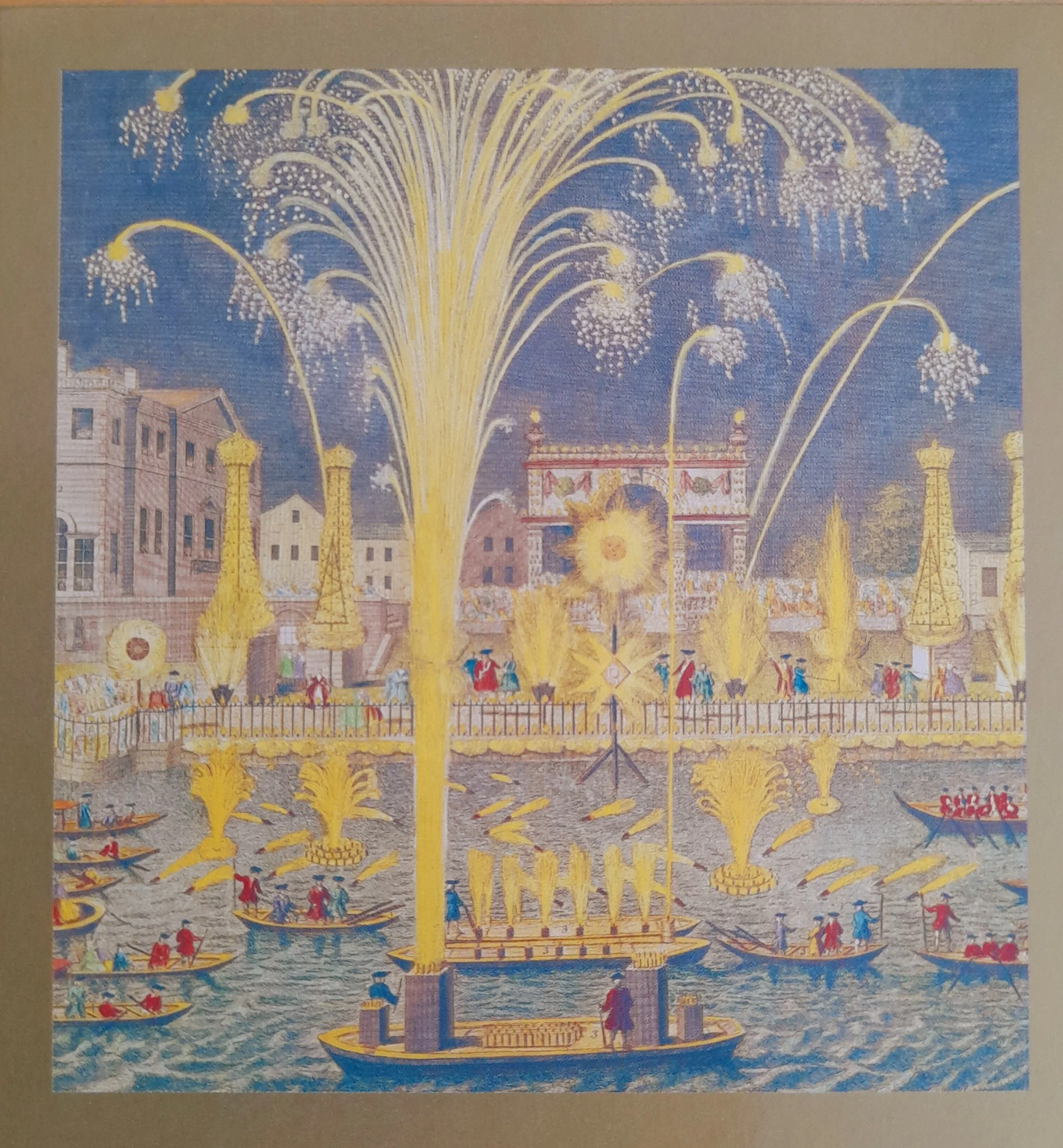 KFP10 Fireworks on the Thames pack of 10 Christmas Greetings Knit for Peace