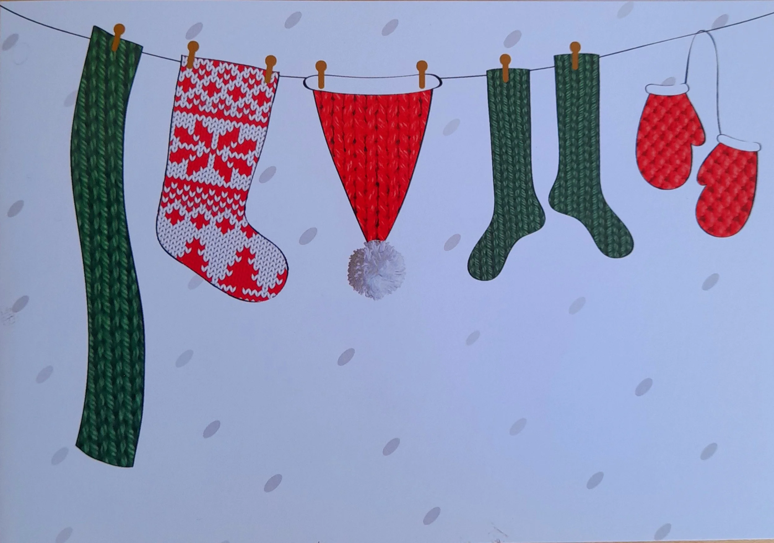 KFP14 Winter Woolies pack of 10 Christmas Greetings Cards Knit for Peace