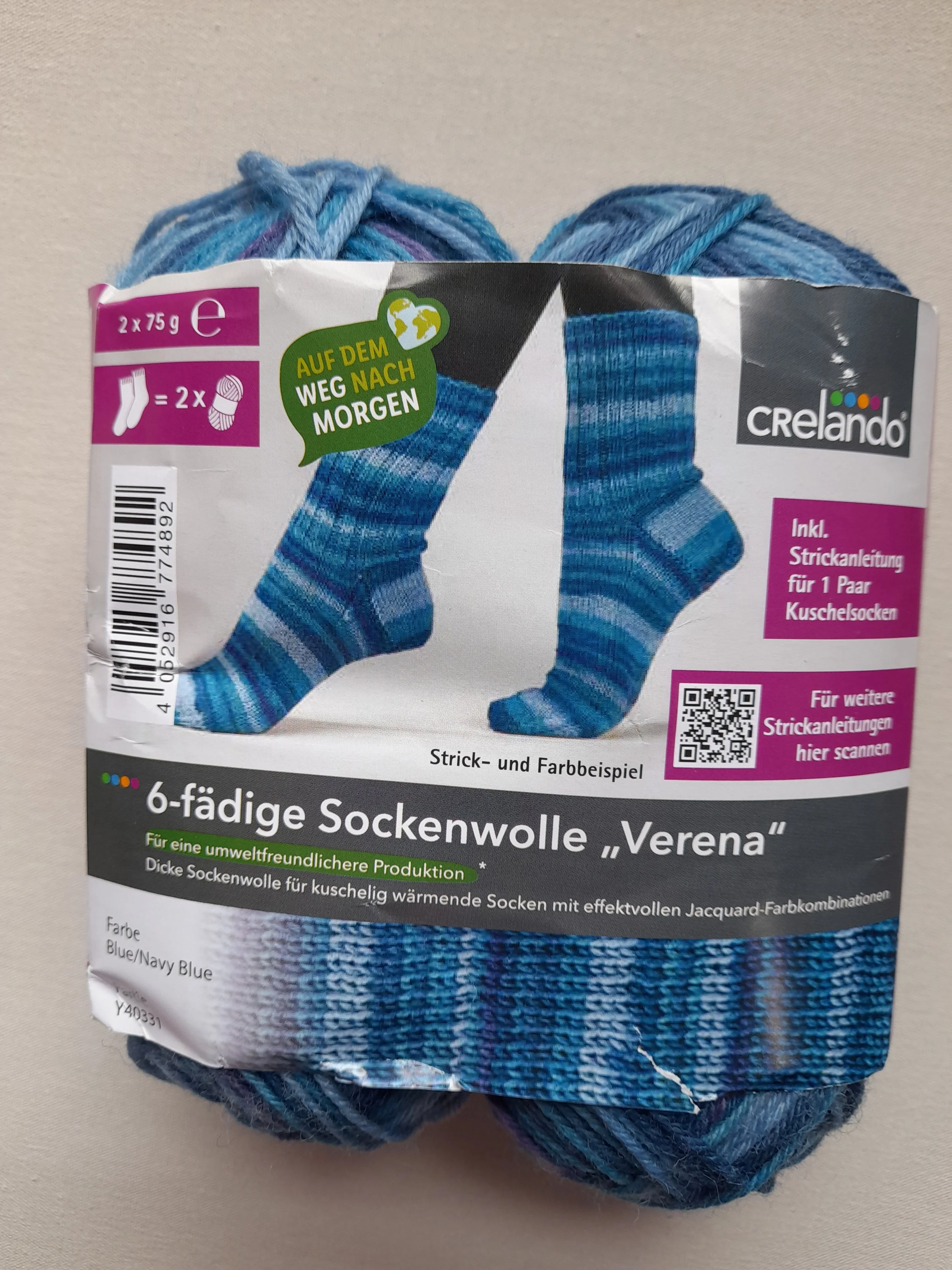 Crelando 6 fadige Verena Sock Yarn 150g