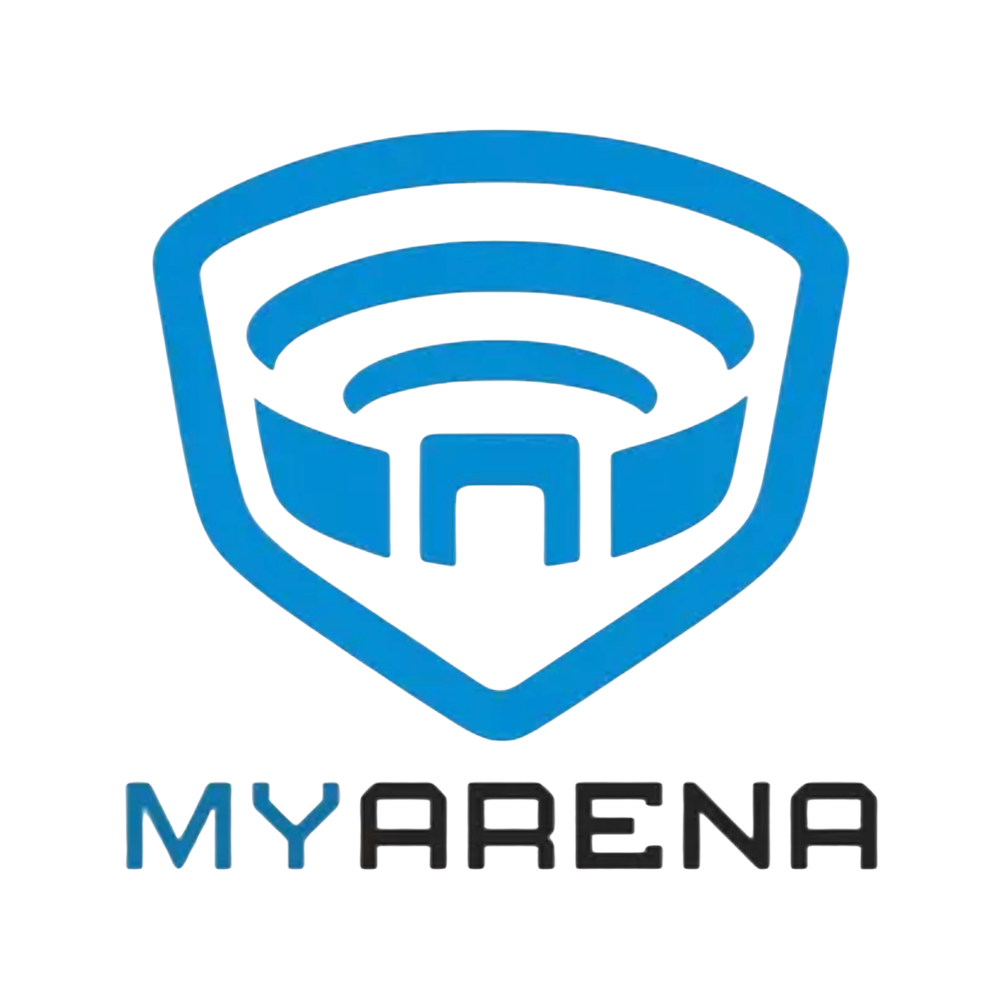 A logo of a stylized arena for the "MySports Arena app