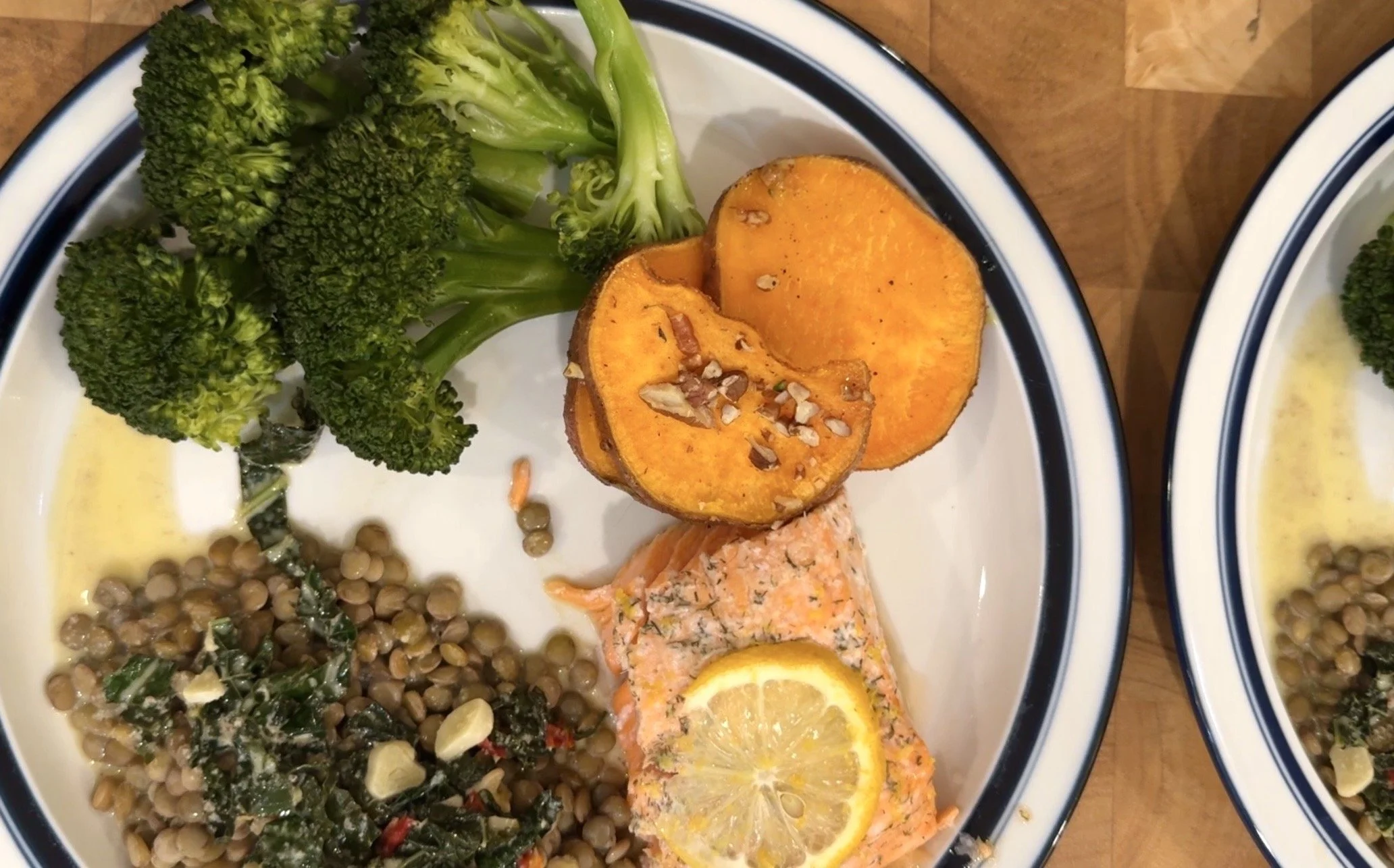 Buttery Lemon Trout with Lentil Bed