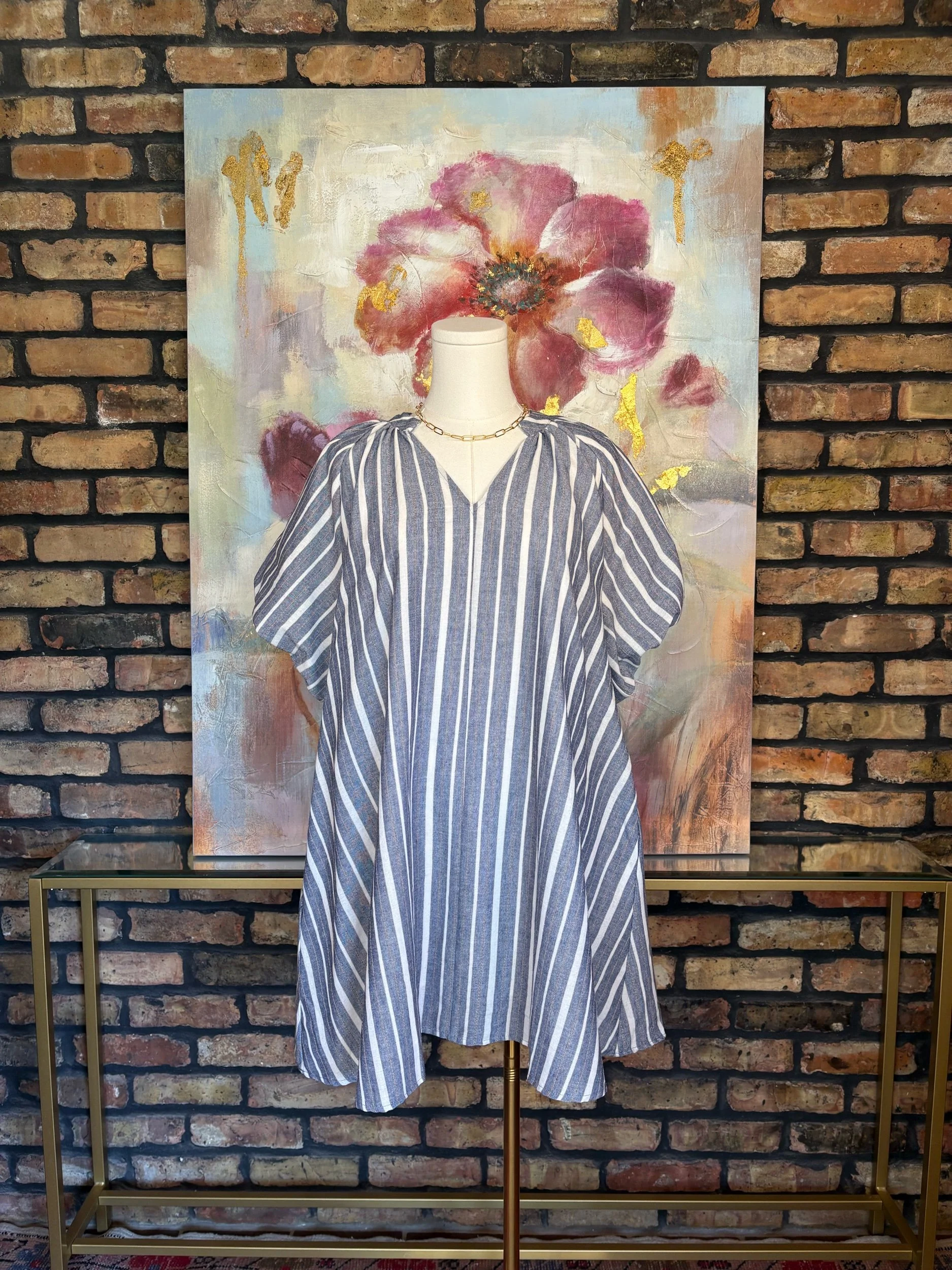 Chambray Striped Dress (ONE Left!!)