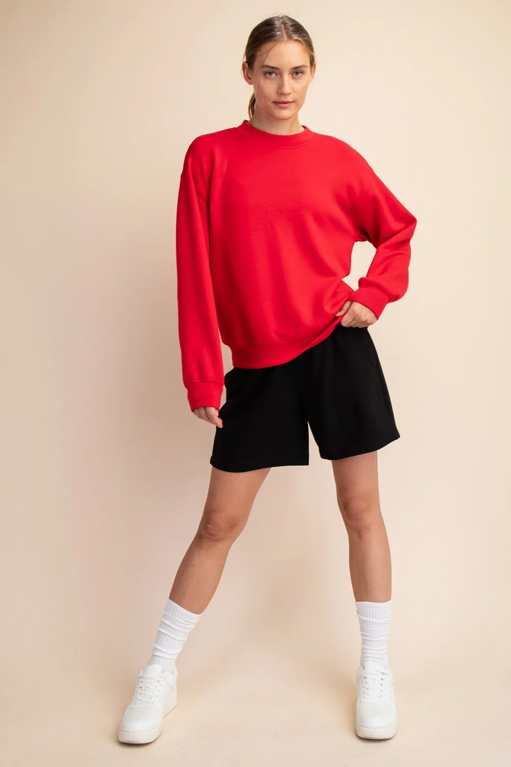 Mock Neck Scuba Pullover (4 Colors)