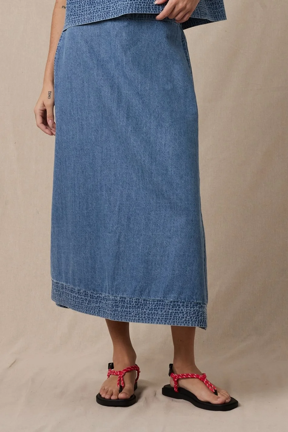 Denim Midi Skirt