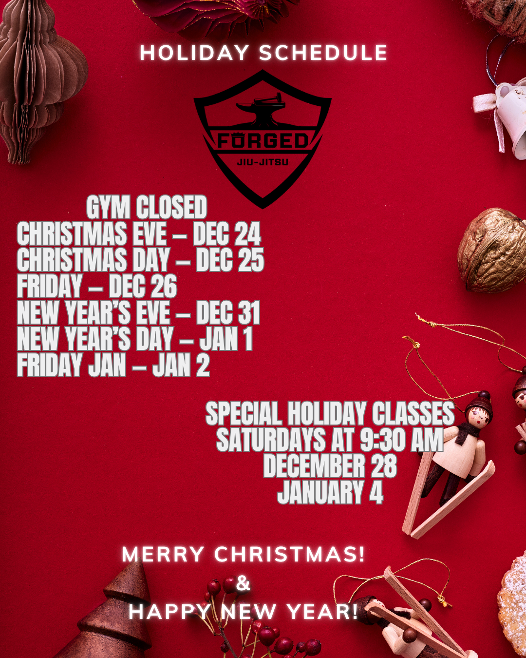 Holiday Schedule