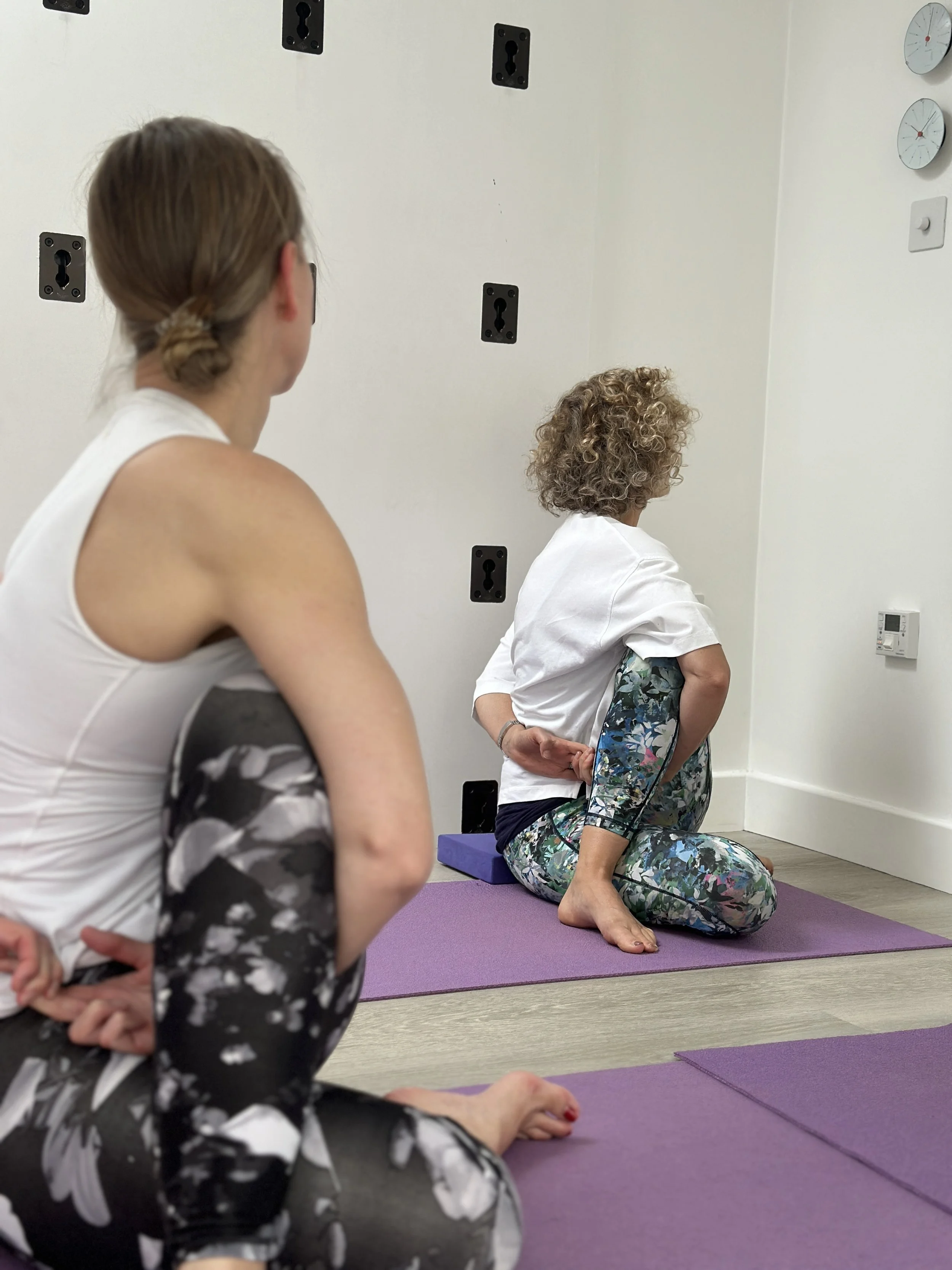 Seated twist yoga pose