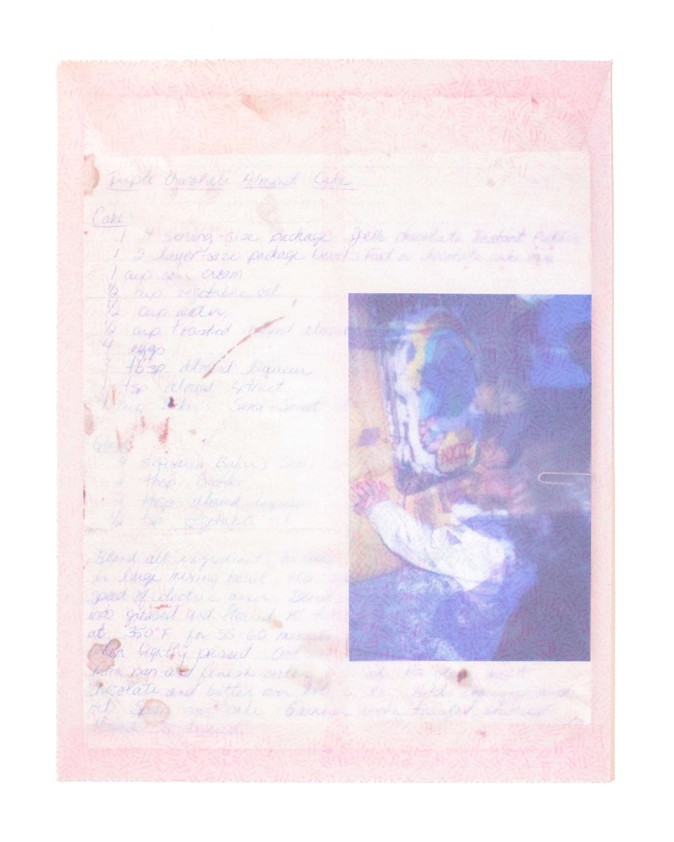 "Birthday Cake", 9" by 12", silkscreen on vellum and Stonehenge. 