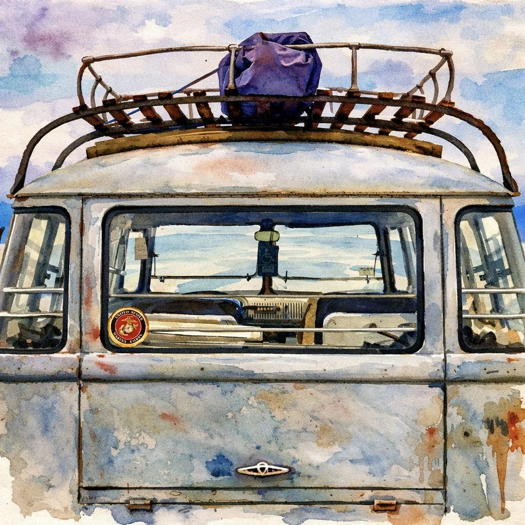 Volkswagen Bus Watercolor by Clifford Jones 2026