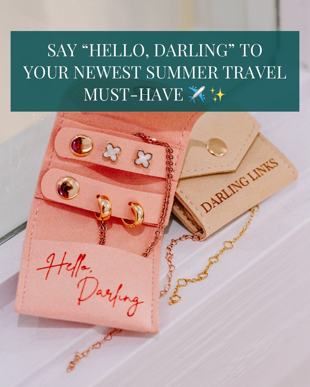 ✨Vacation mode: ON ✈️

Say hello to your newest summer travel essential &mdash; our Darling Mini Jewelry Cases 💕

Perfectly pack your accessories&mdash; rings, earrings, necklaces &amp; more &mdash; while you soak up the sun ☀️🌴

Limited quantities