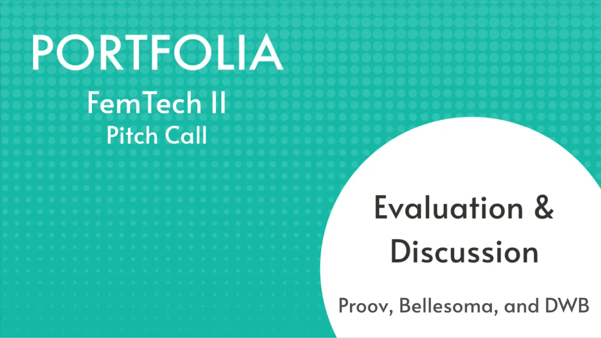 FemTech II Fund - Previous Videos — PORTFOLIA