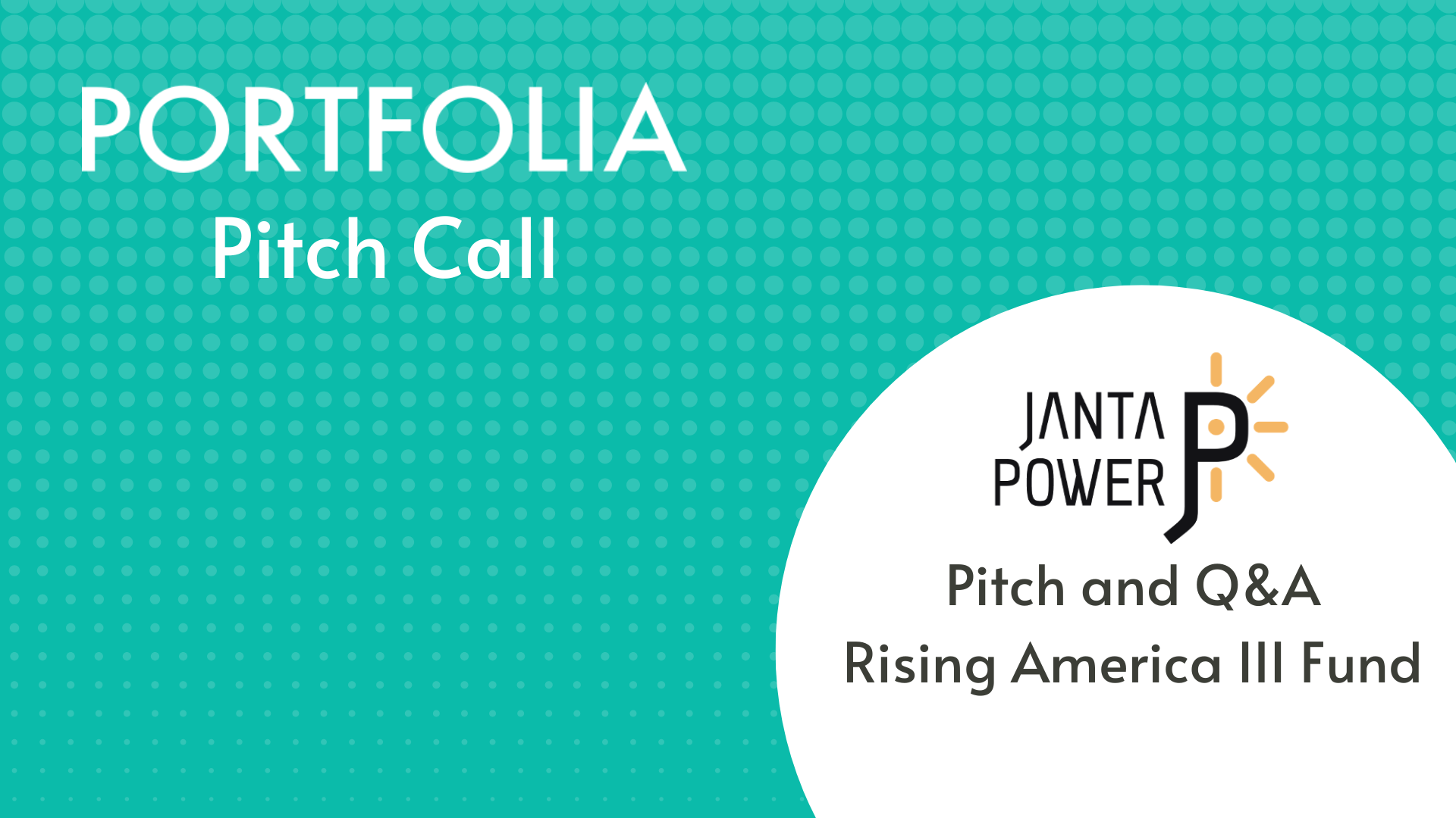 Janta Power Pitch and Q&amp;A