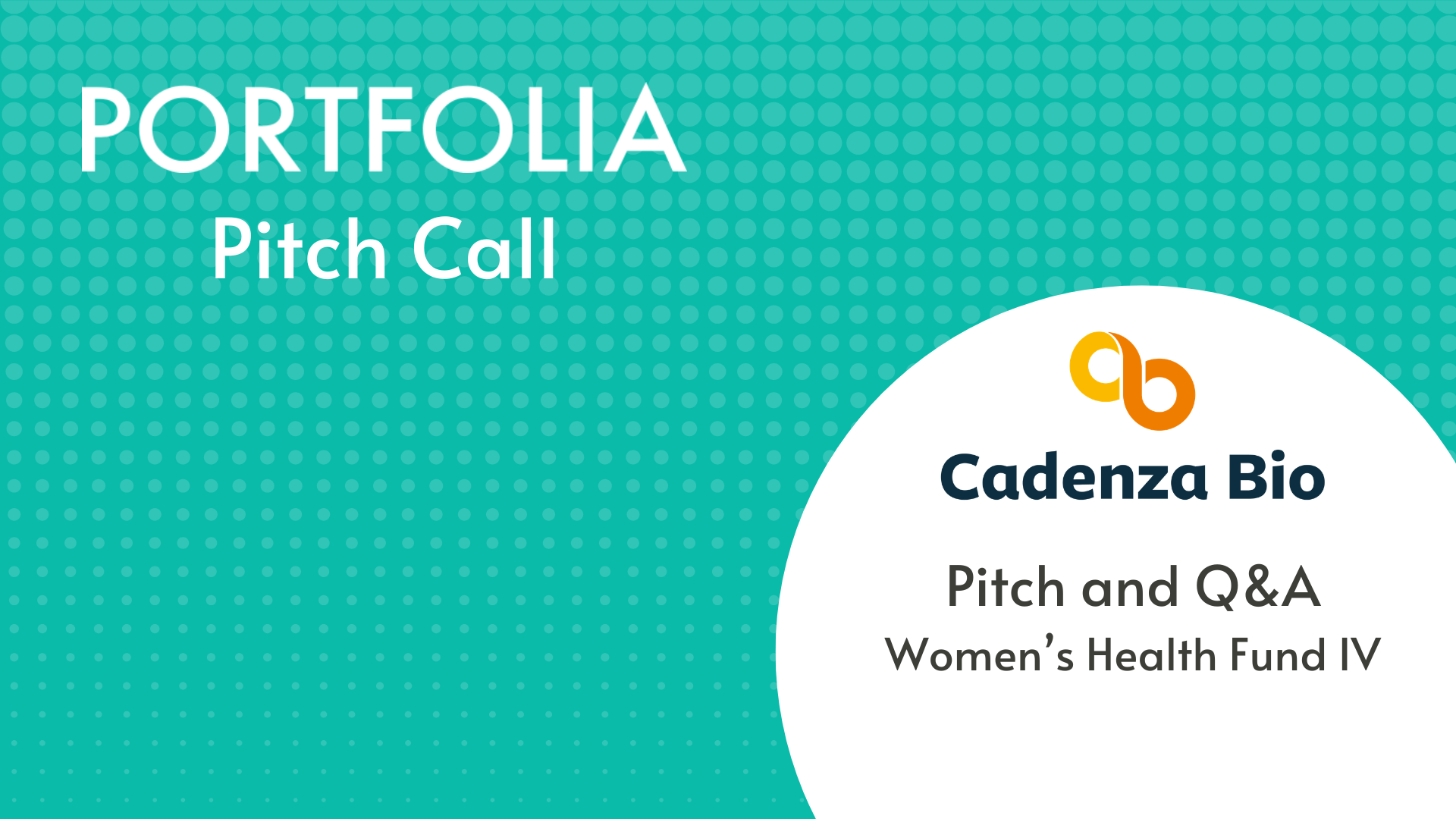 Cadenza Bio Pitch and Q&amp;A
