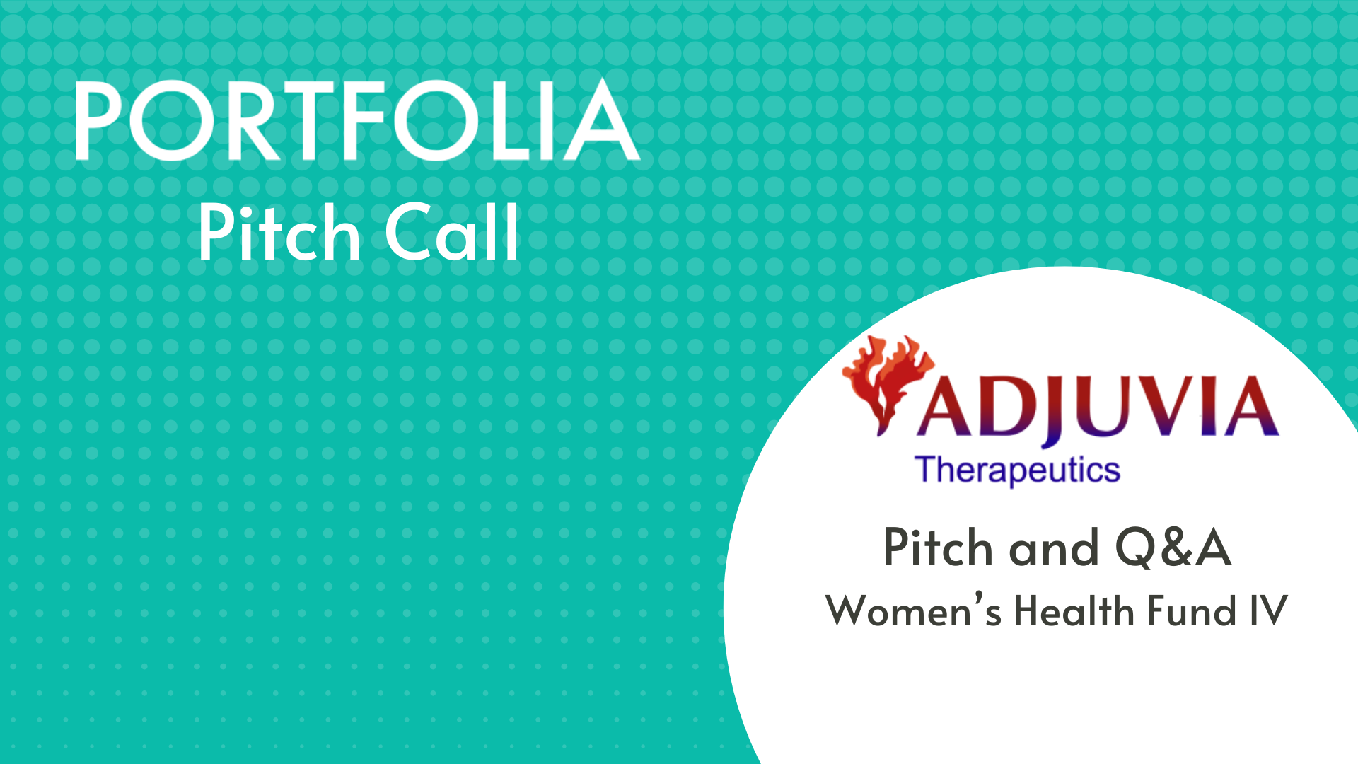 Adjuvia Therapeutics Pitch and Q&amp;A