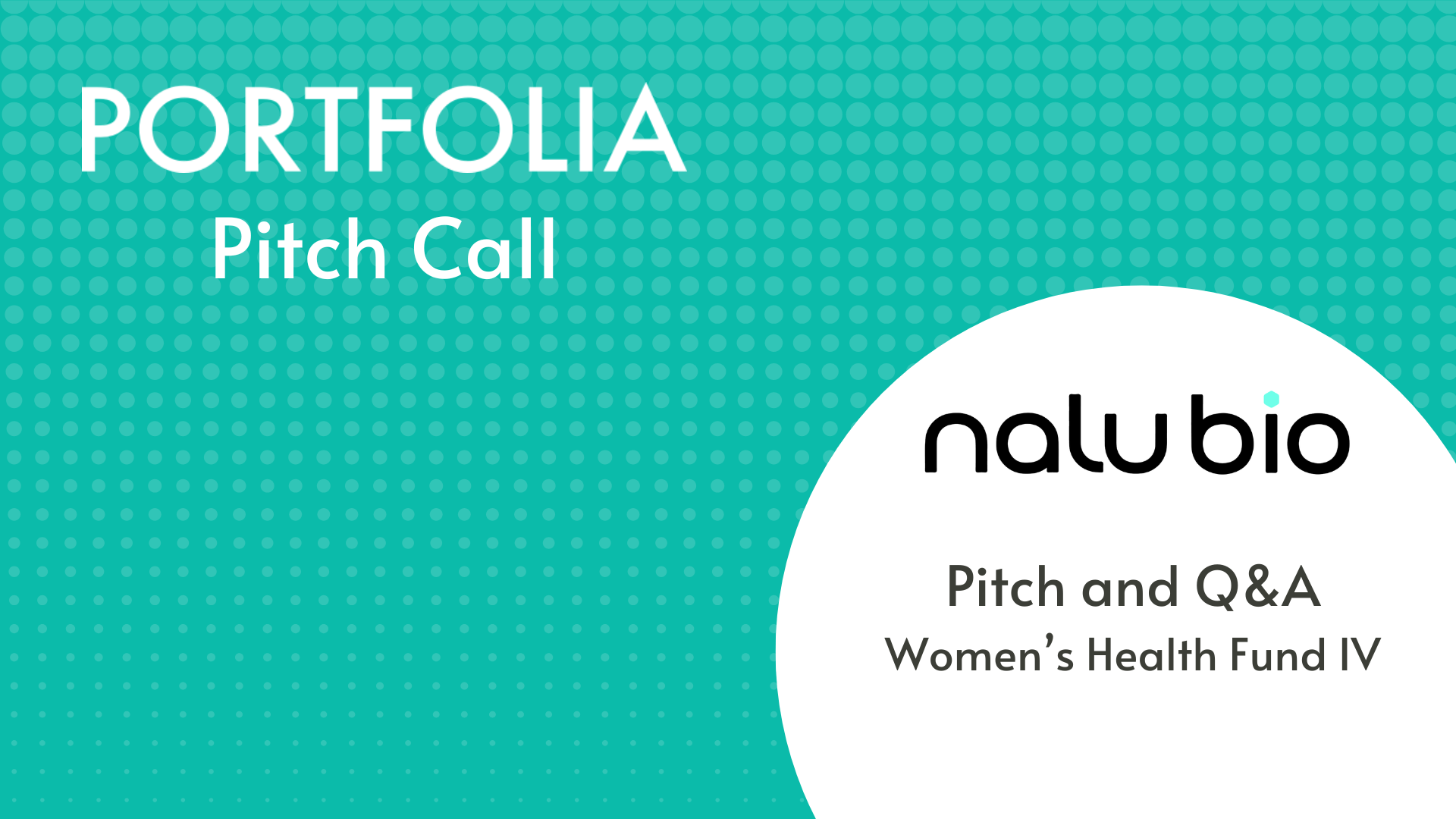 Nalu Bio Pitch and Q&amp;A