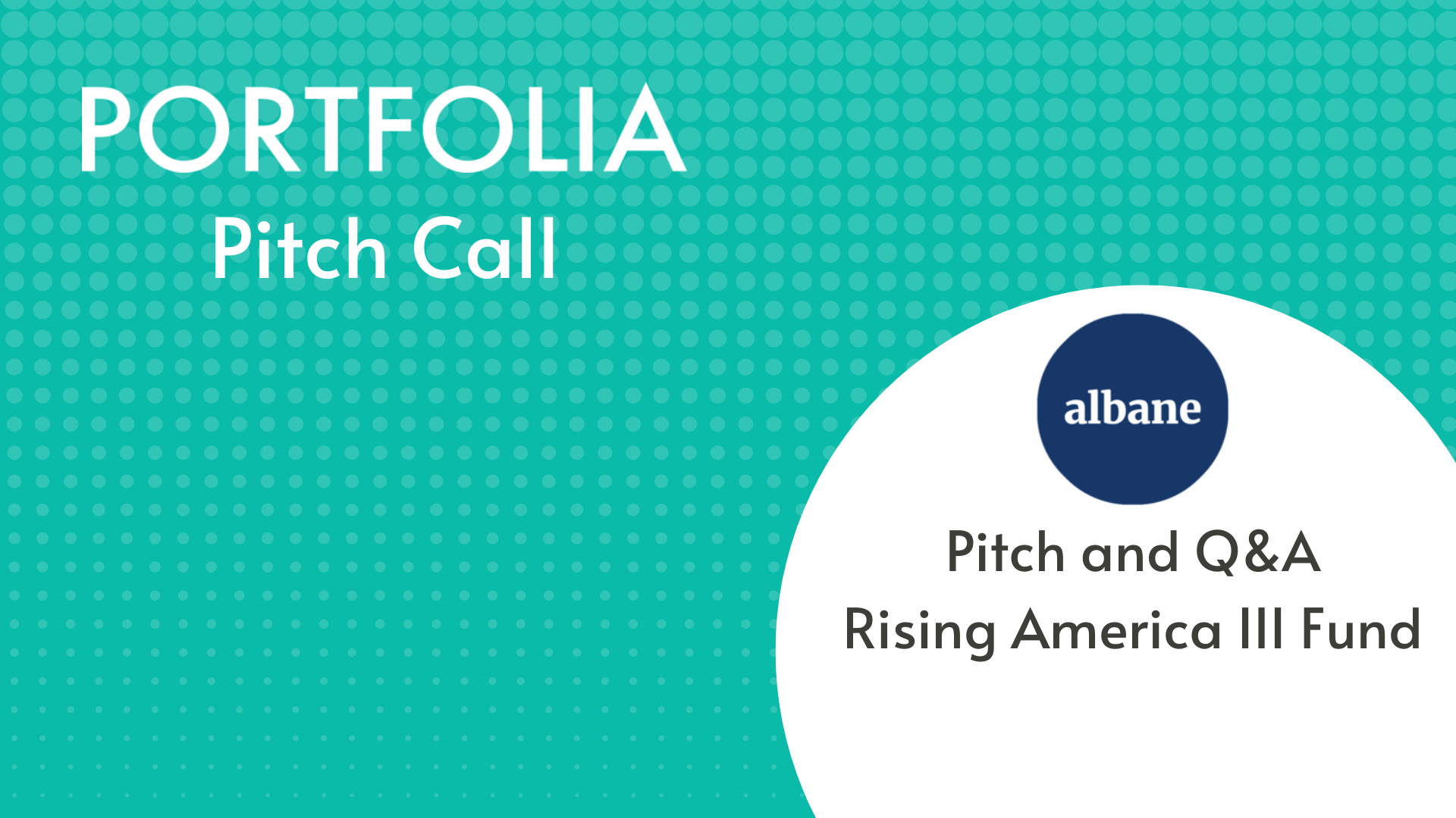 Albane Pitch and Q&amp;A
